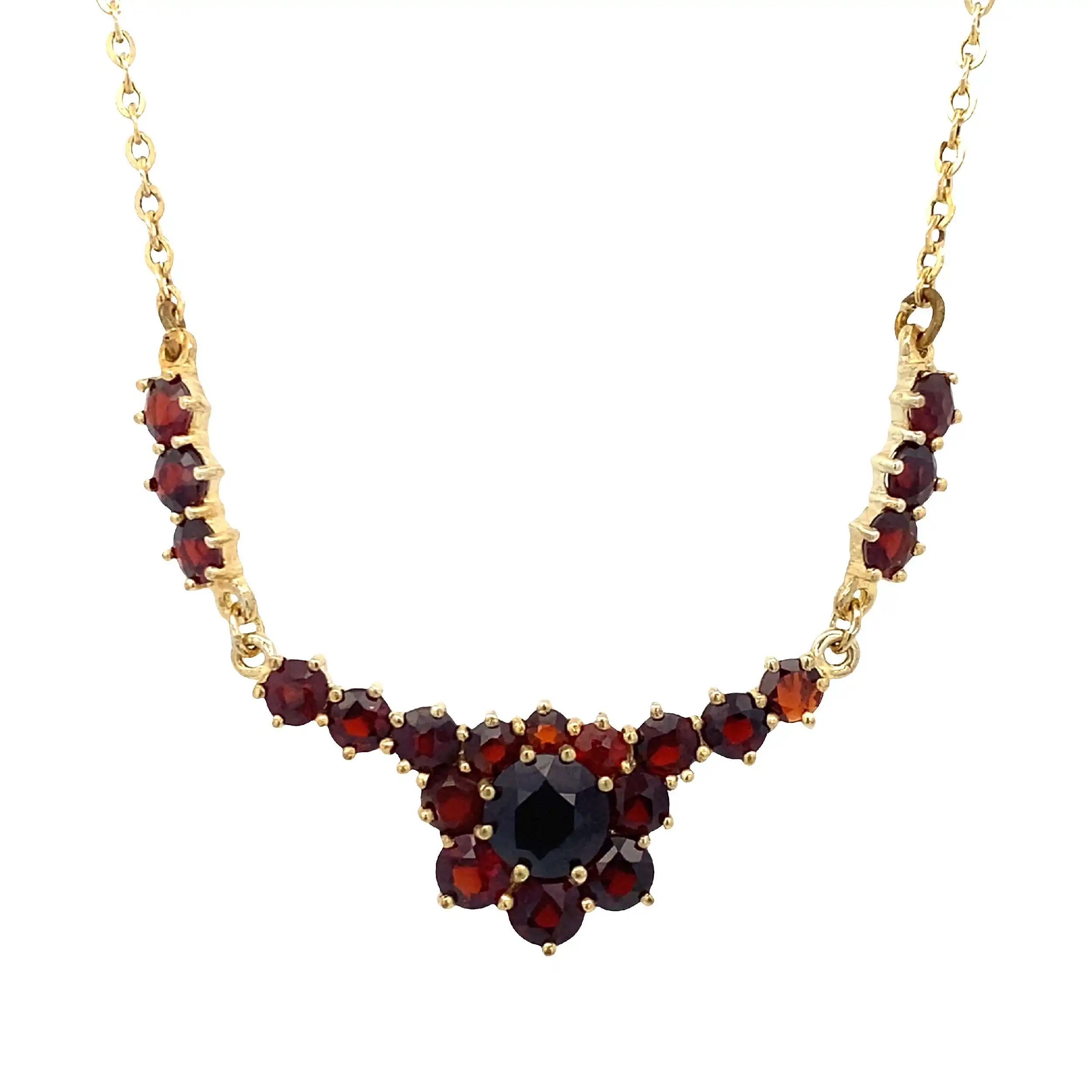 Collier Gelbgold mit Granat Collier Gelbgold mit Granat