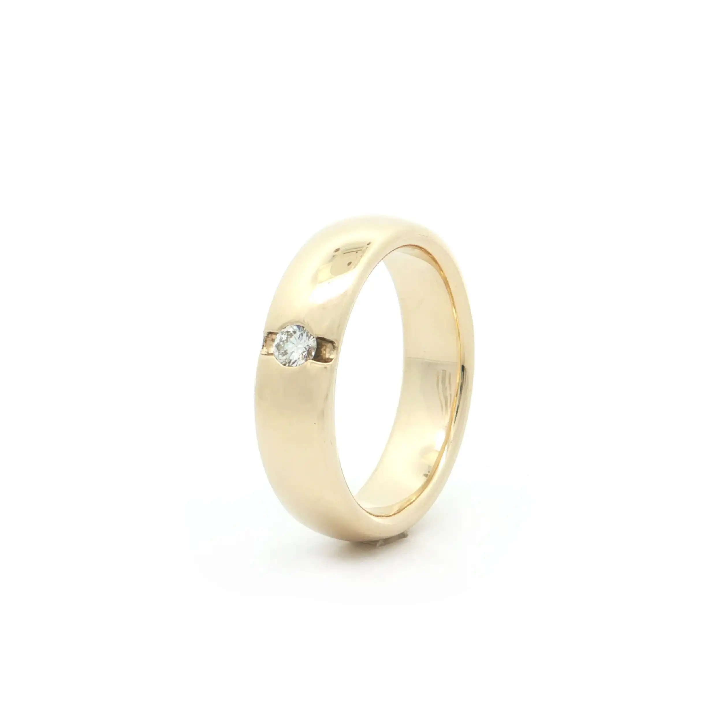 Trauring Gelbgold mit Brillant