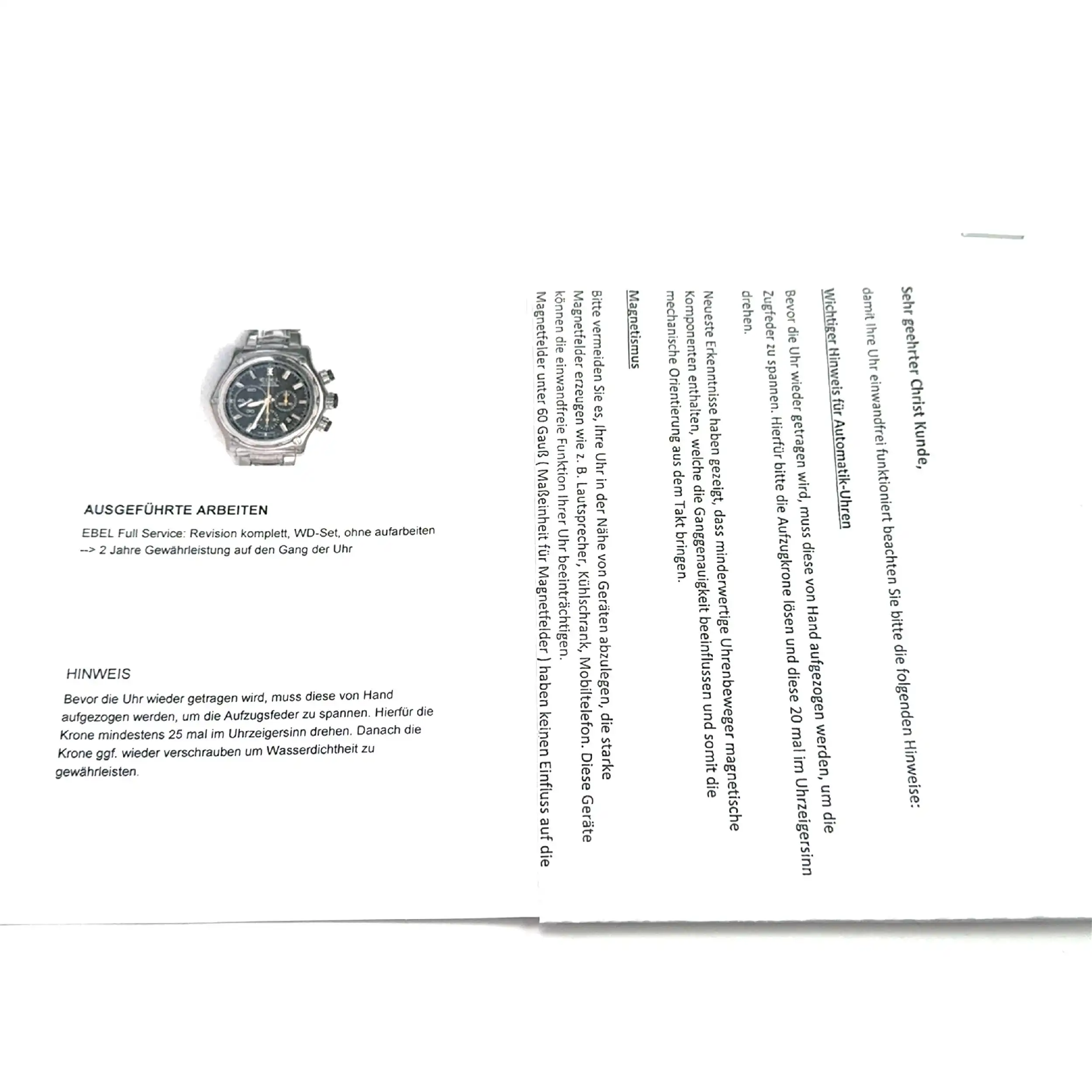 Herrenuhr Ebel 1911 BTR Herrenuhr Ebel 1911 BTR