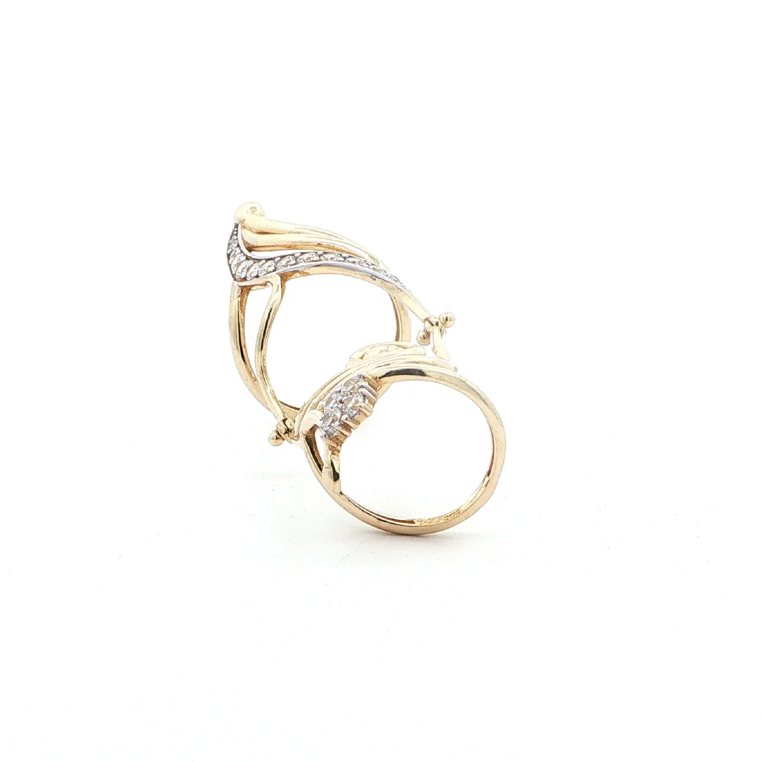 Ring Gelbgold mit Gelenk & Zirkonia