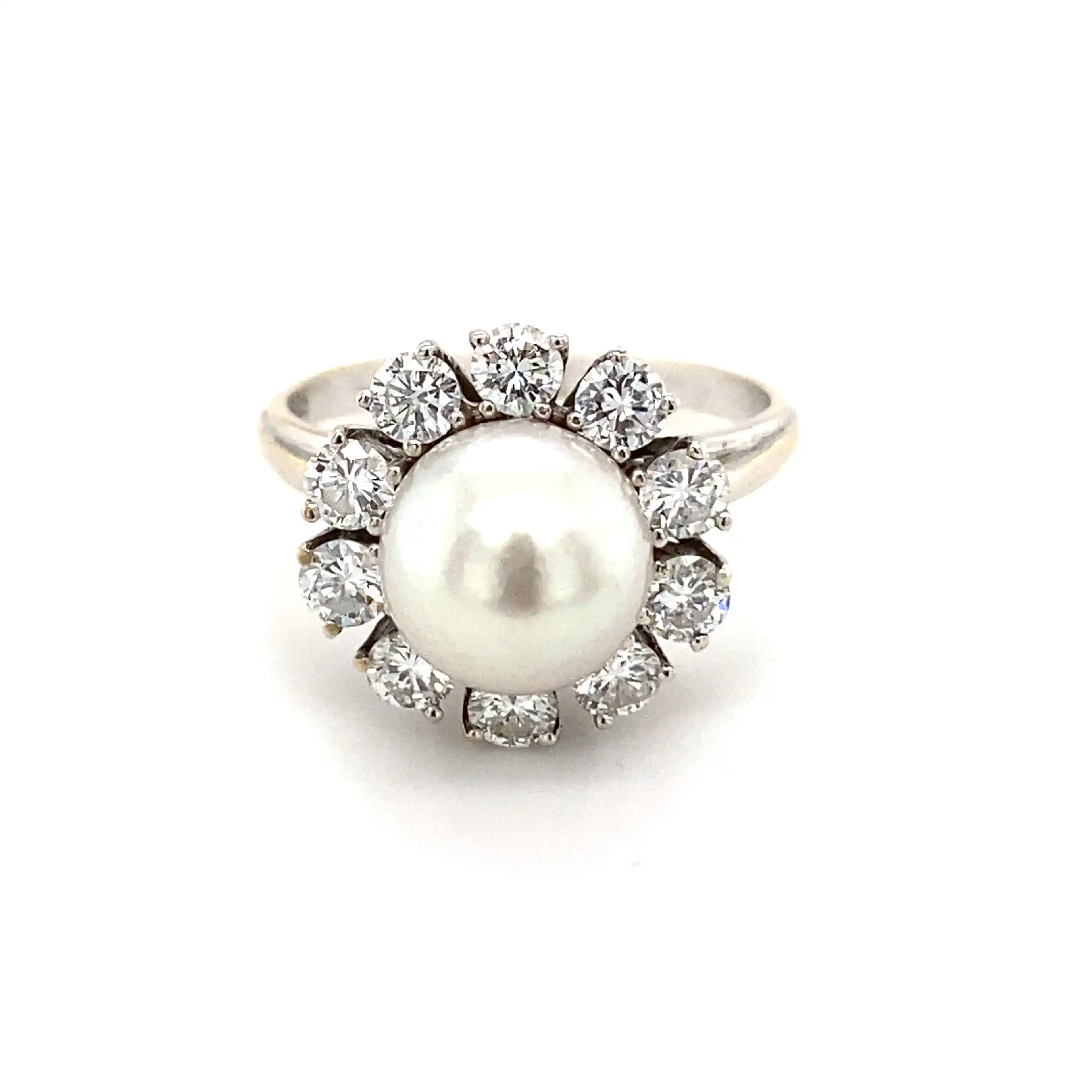 Ring Weißgold mit Perle & Brillanten Ring Weißgold mit Perle & Brillanten