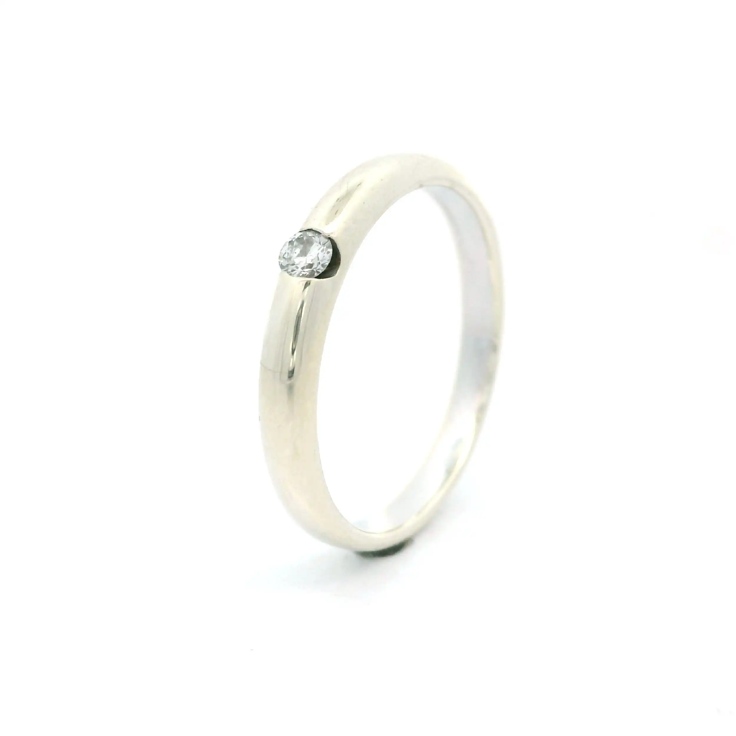 Ring Weißgold mit Brillant, graviert mit 0,06ct Christ Ring Weißgold mit Brillant, graviert mit 0,06ct Christ