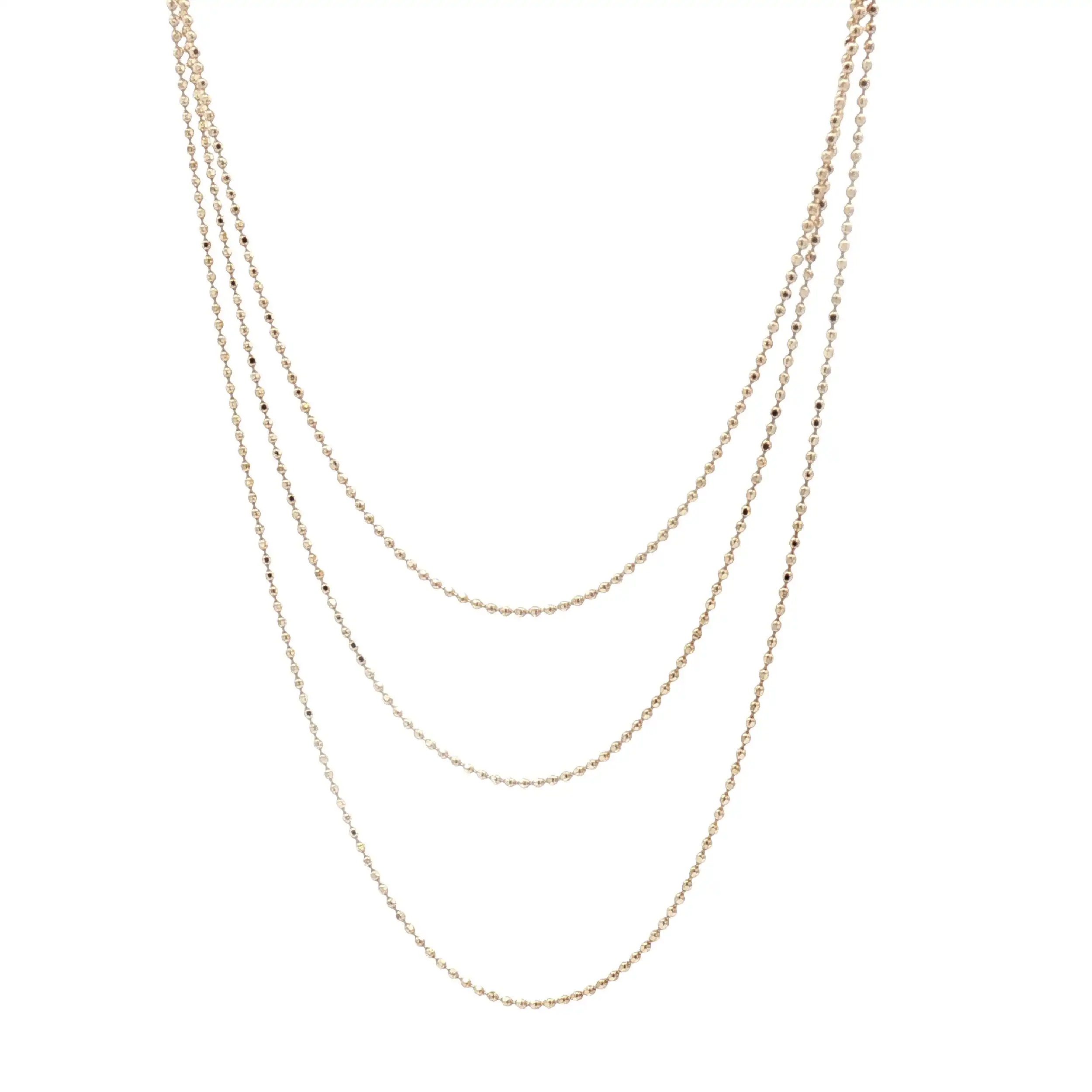Kügelchenkette Gelbgold diamantiert dreireihig Kügelchenkette Gelbgold diamantiert dreireihig