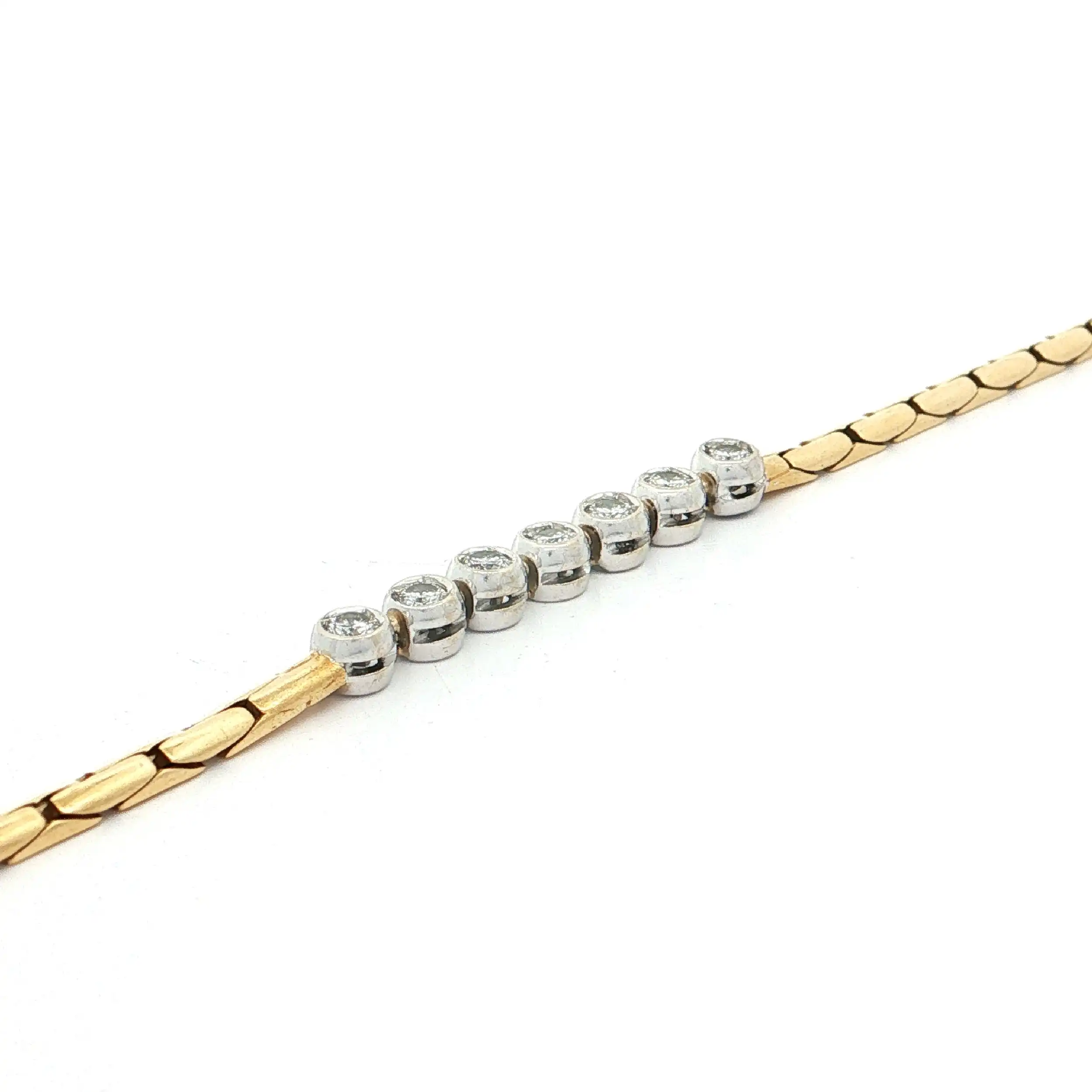 Armband Bicolor mit Brillanten, graviert mit 0,36ct