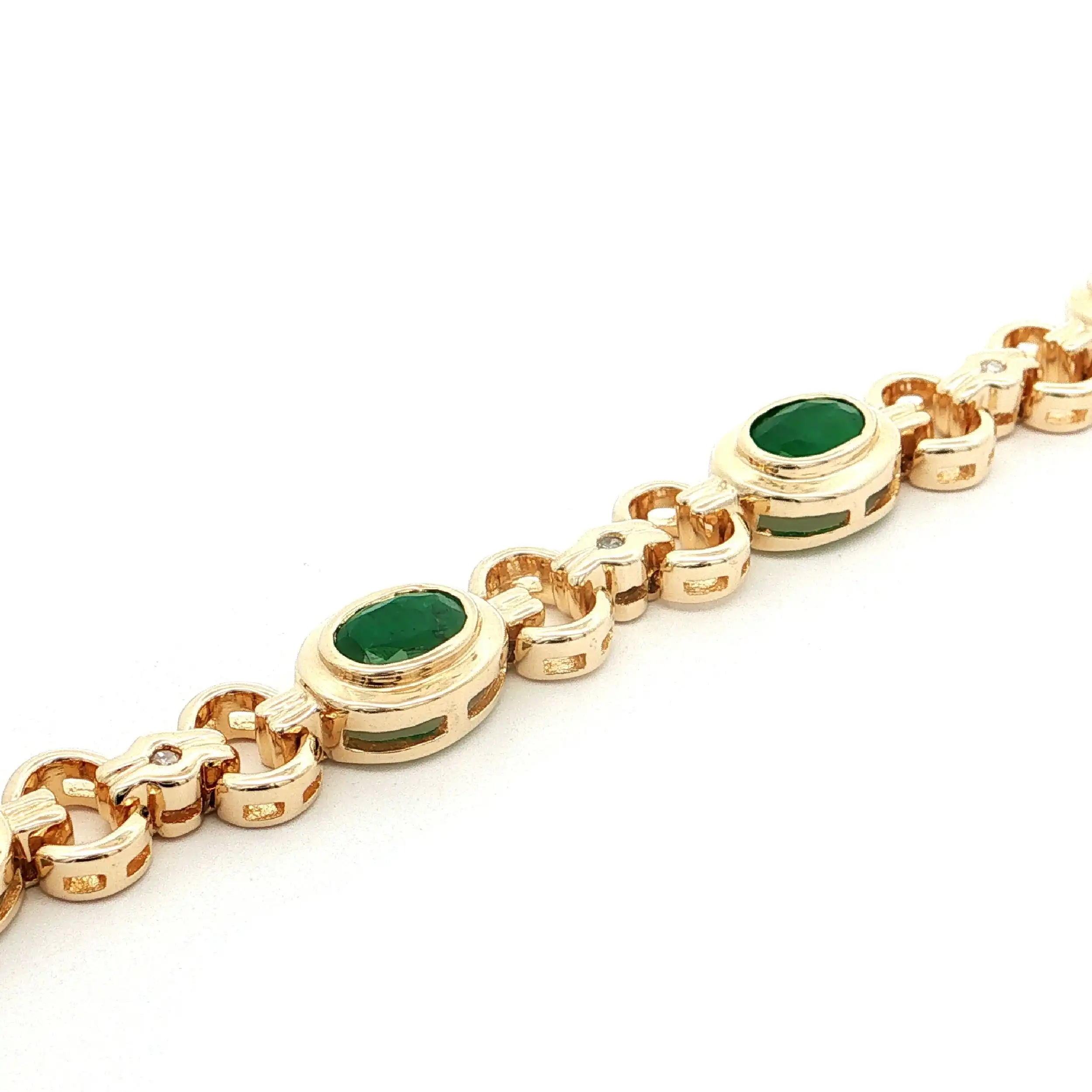 Armband Gelbgold mit Smaragden und Diamanten Armband Gelbgold mit Smaragden und Diamanten