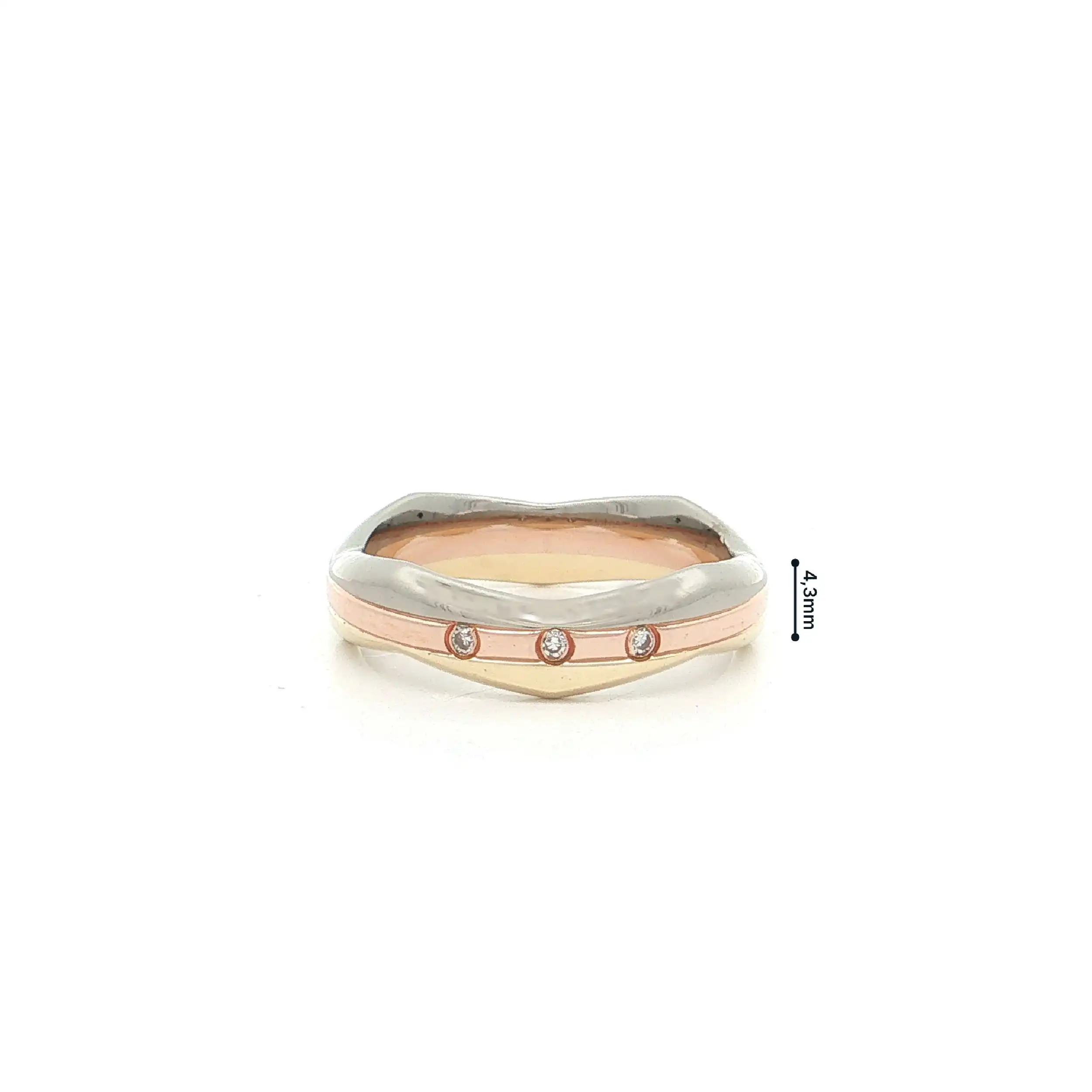Ring Tricolor mit Diamanten Ring Tricolor mit Diamanten