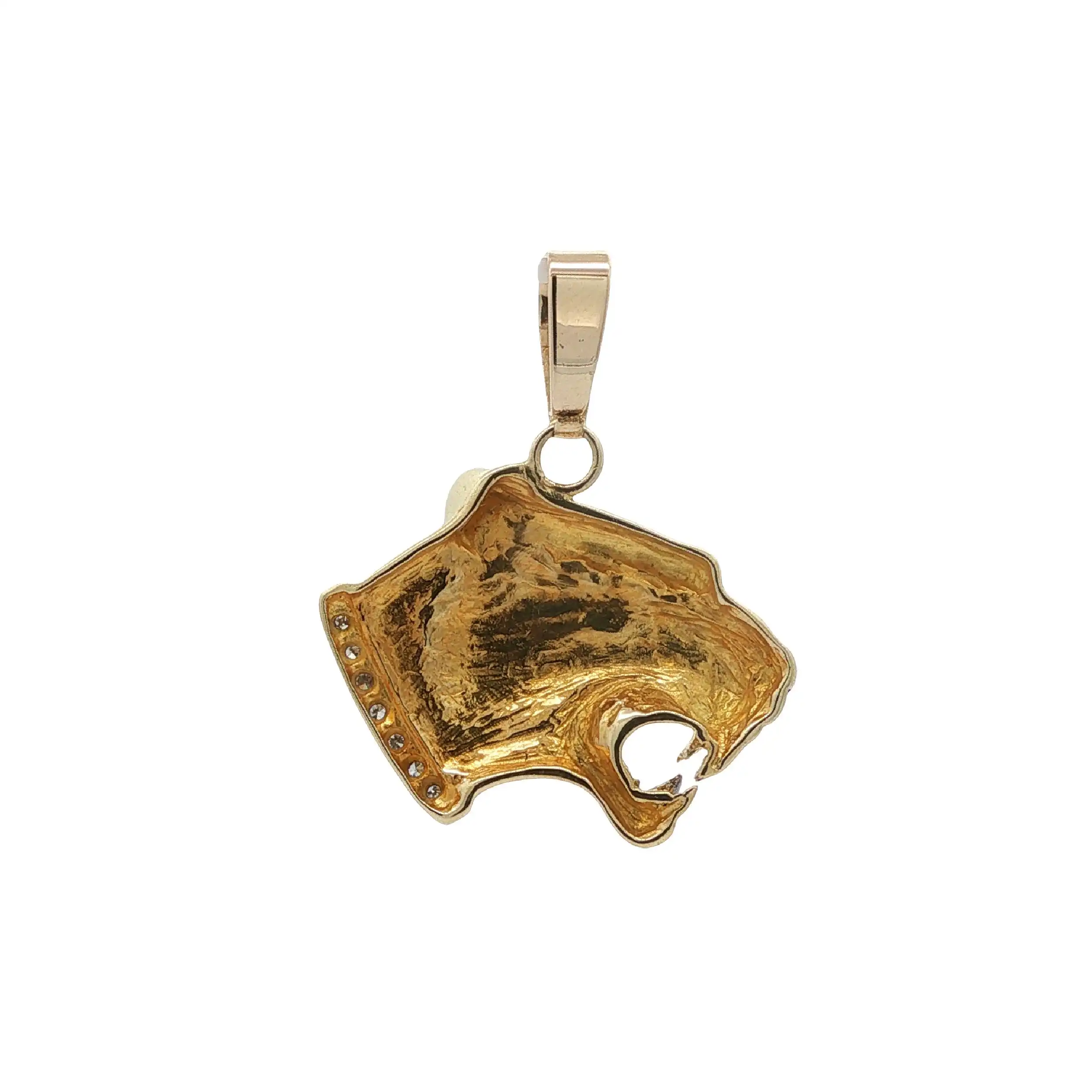 Anhänger Gelbgold Pantherkopf mit Diamanten