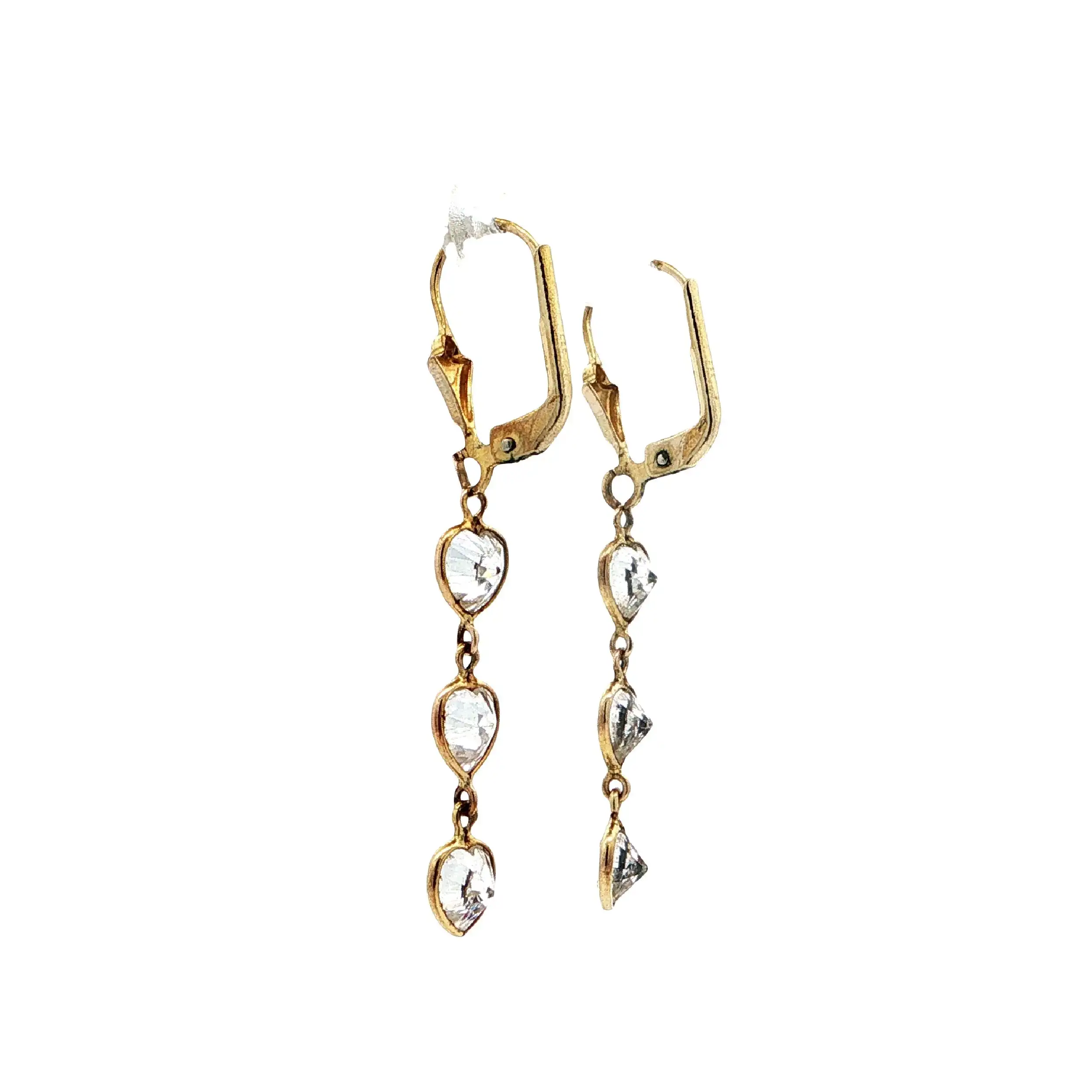 Ohrhänger Gelbgold "Herzen" mit Zirkonia