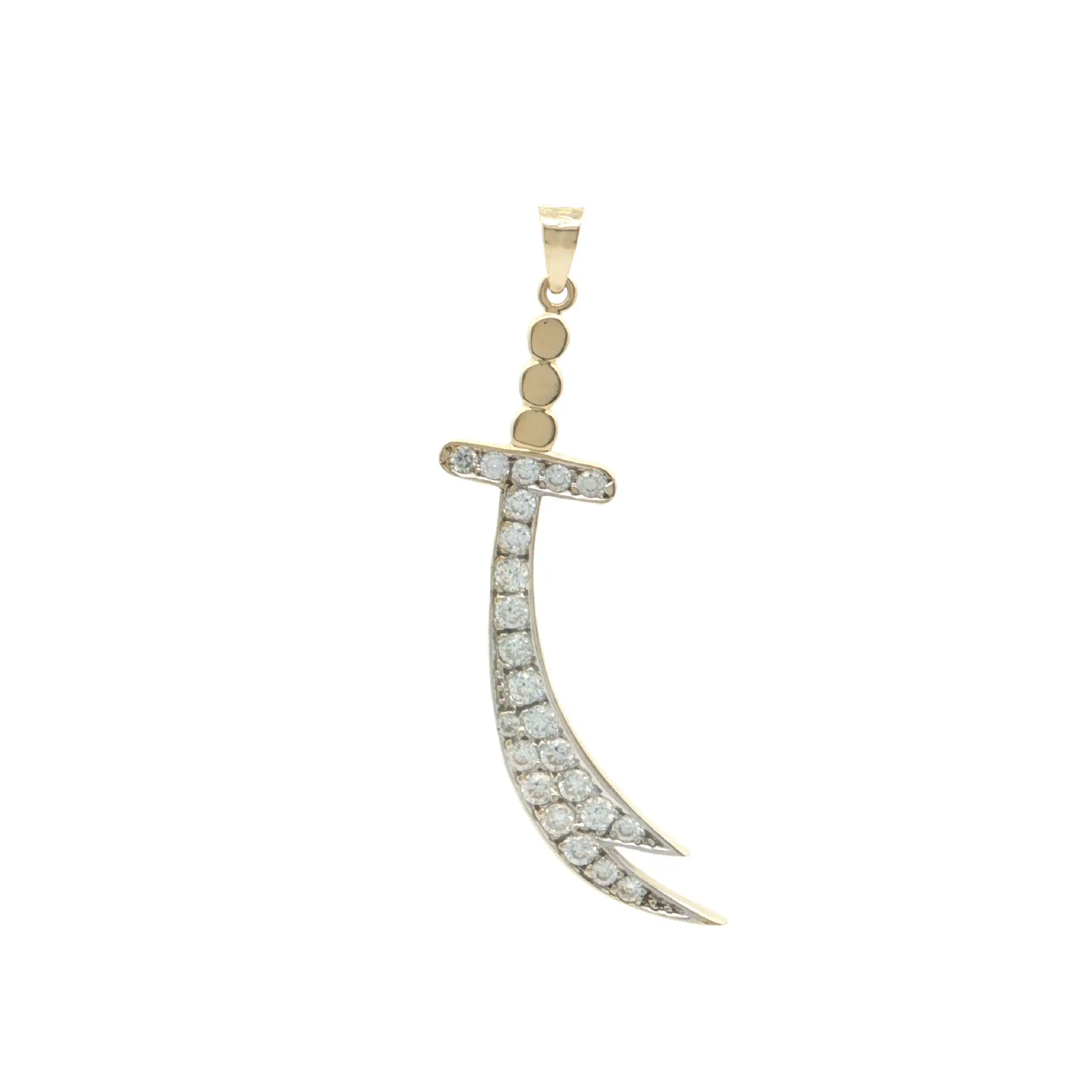 Anhänger Gelbgold "Säbel" mit Zirkonia
