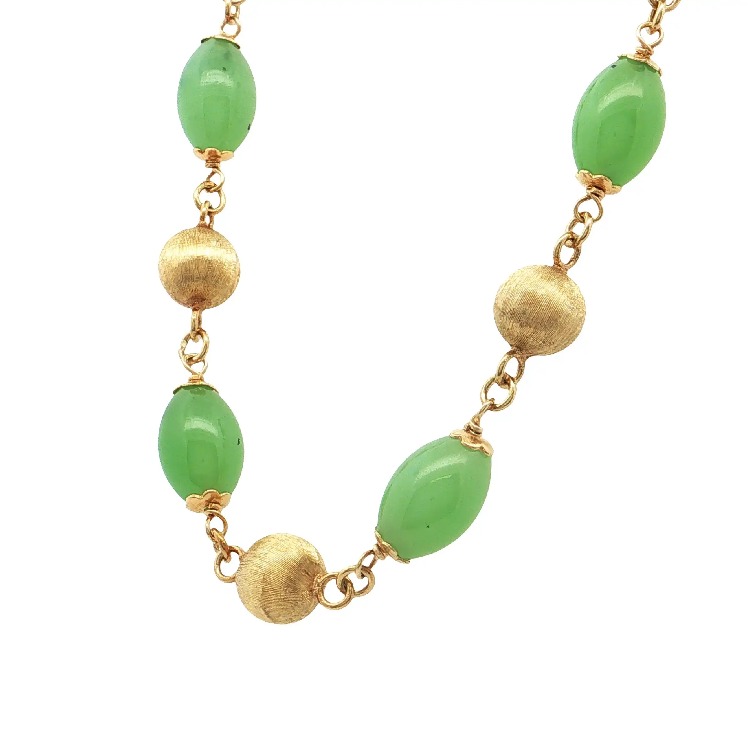 Kette Gelbgold mit Chrysoprasen