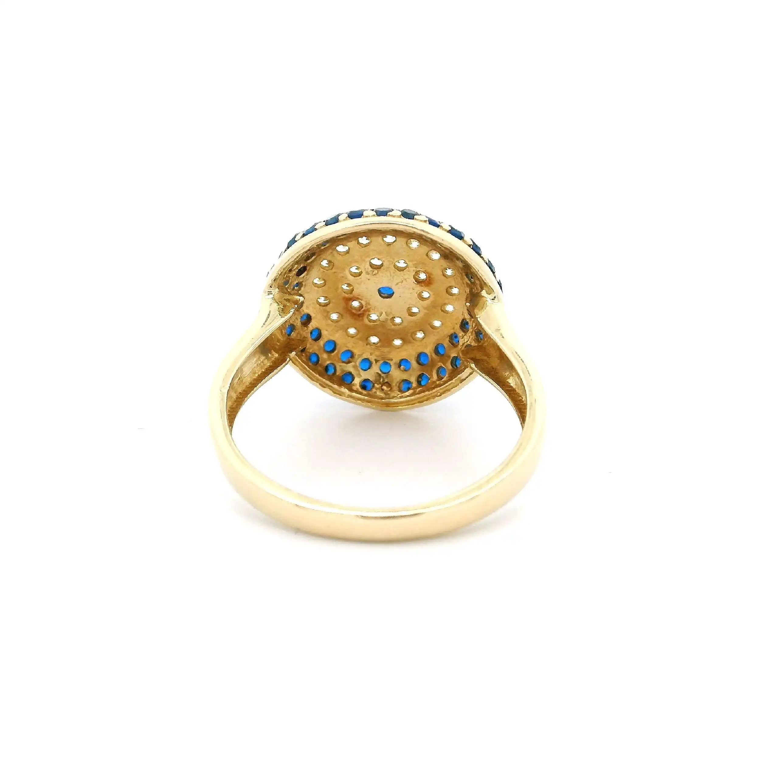 Ring Gelbgold mit blauen Farbsteinen & Zirkonia Ring Gelbgold mit blauen Farbsteinen & Zirkonia
