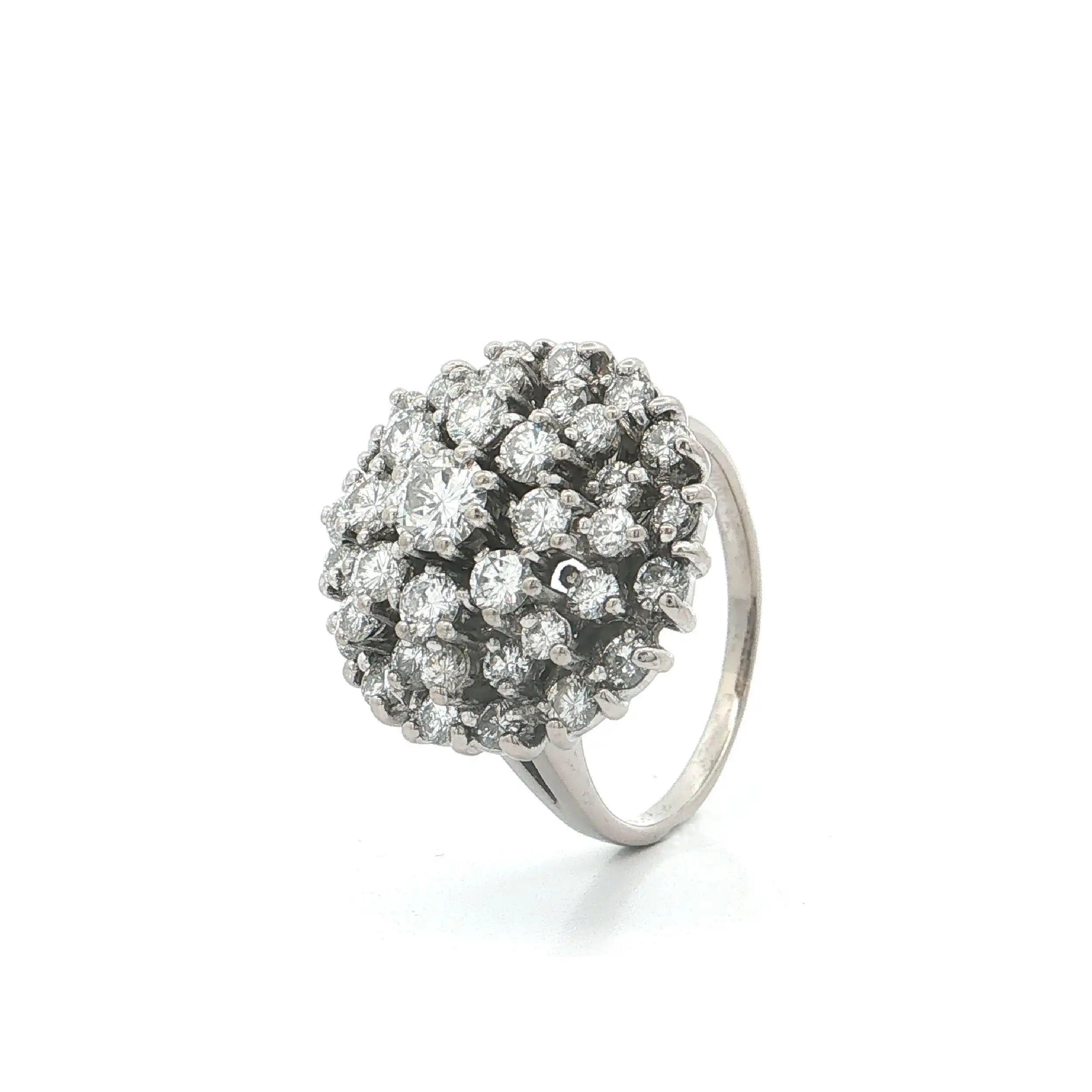 Ring Weißgold mit Brillanten, graviert mit 2ct Ring Weißgold mit Brillanten, graviert mit 2ct