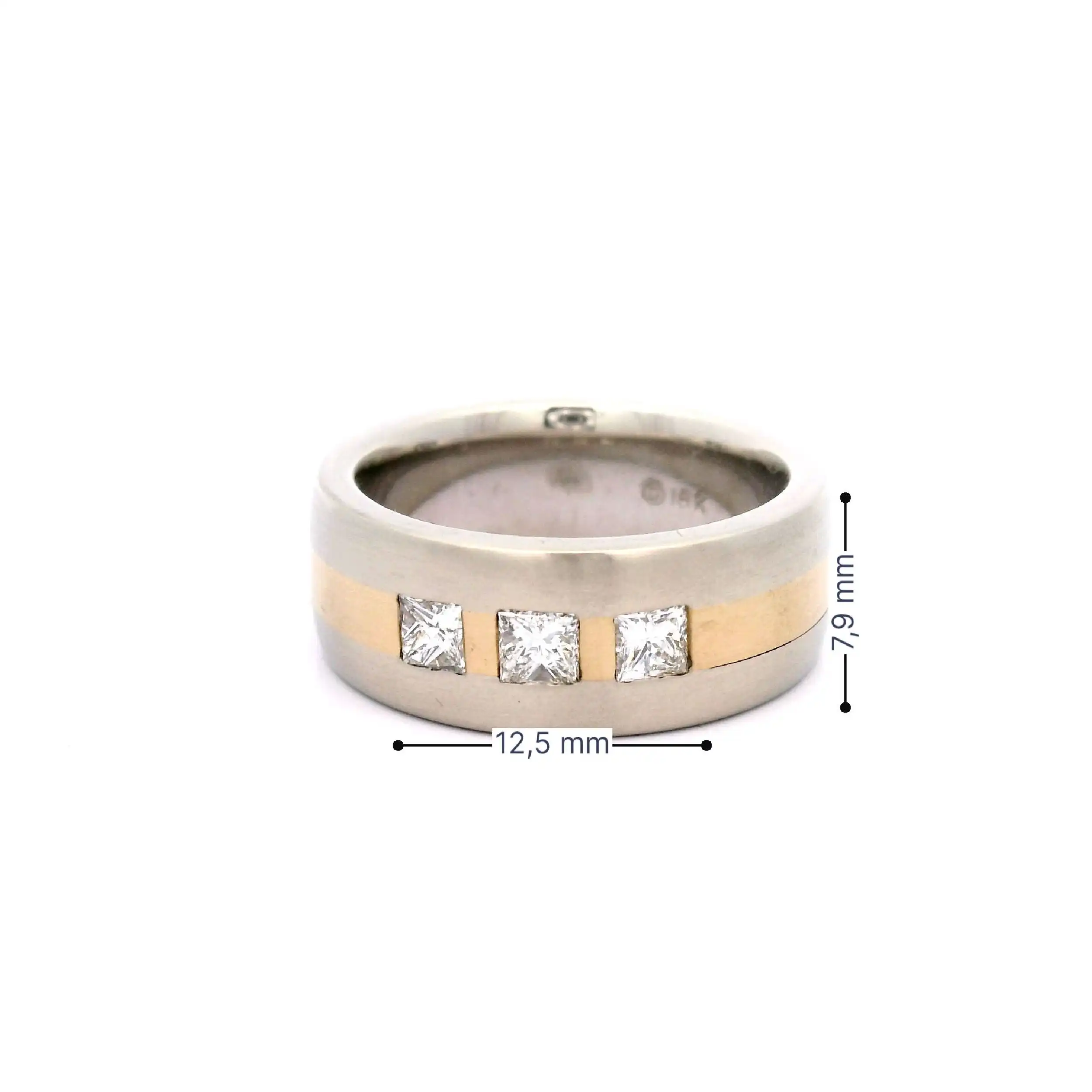 Ring Bicolor mit Princess Diamanten Ring Bicolor mit Princess Diamanten