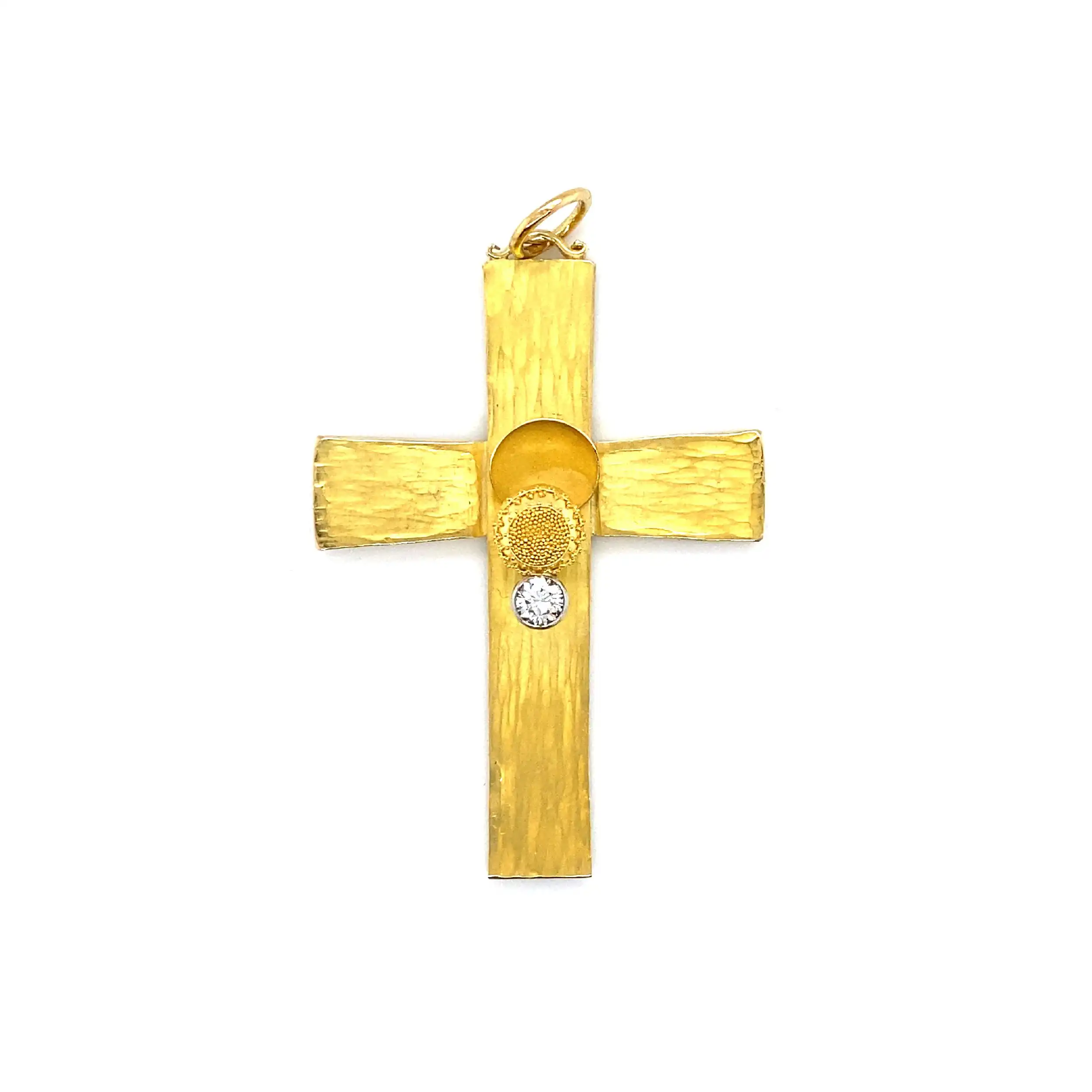 Kreuzanhänger Gelbgold mit Brillant