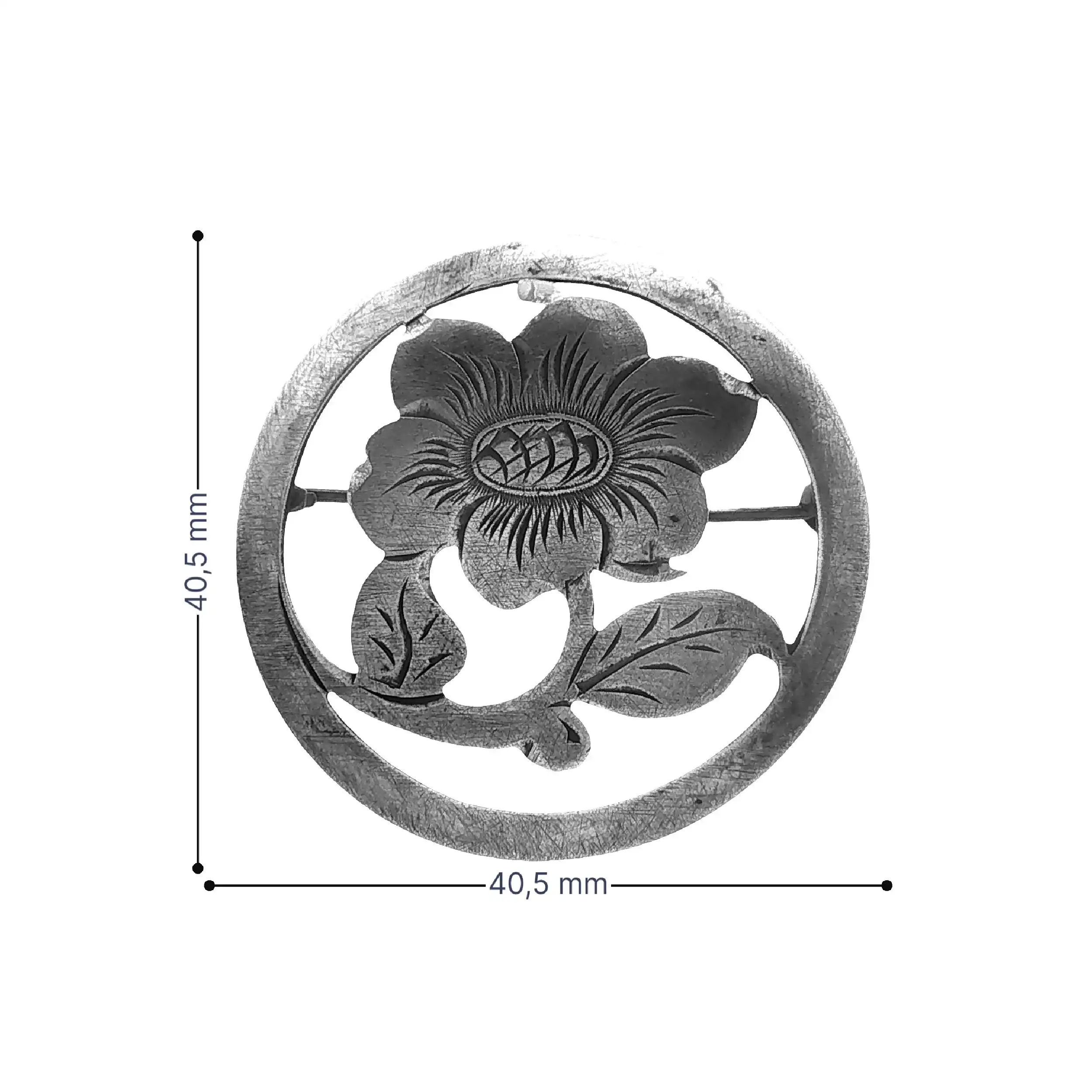 Nadel Silber Blumenmotiv Nadel Silber Blumenmotiv