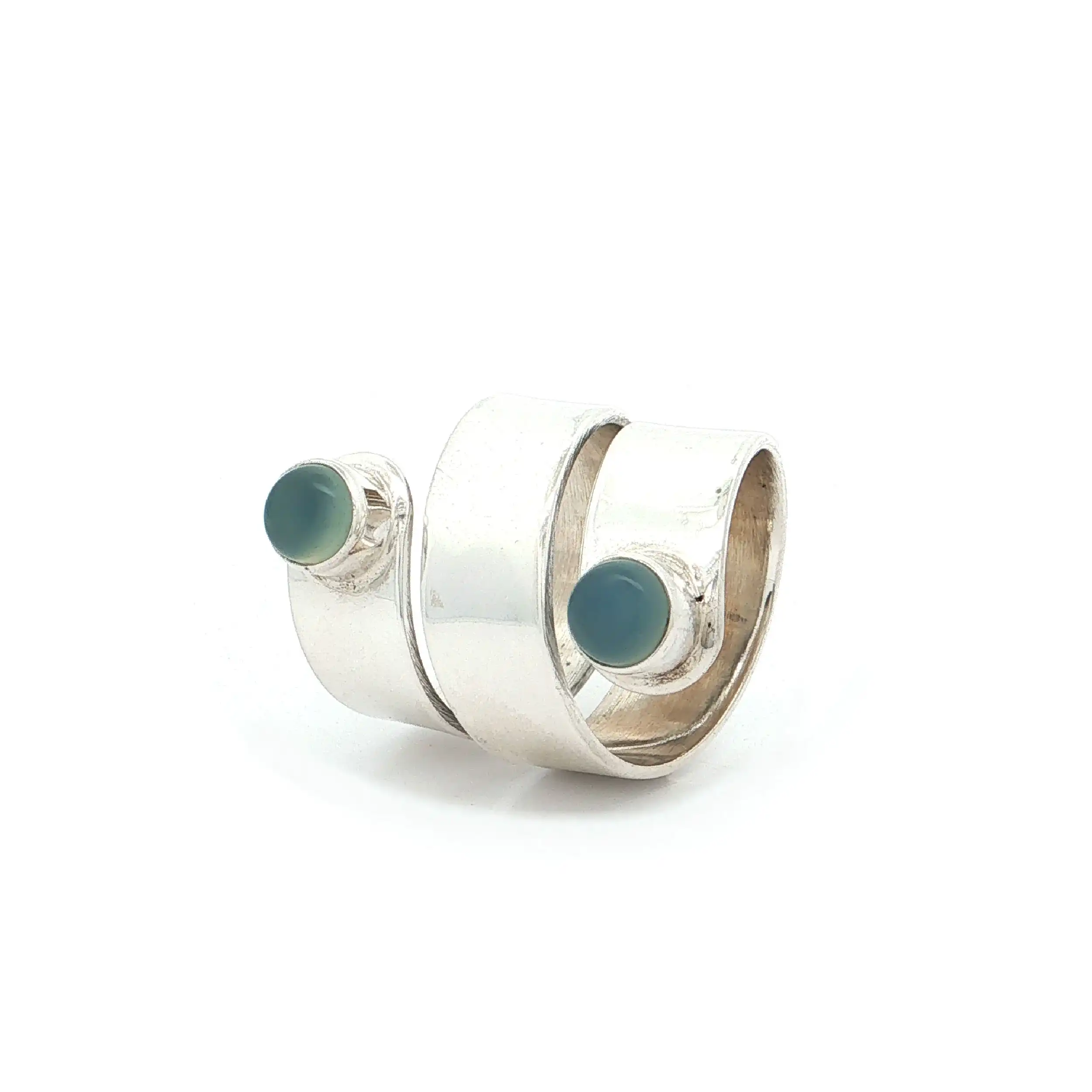 Wickelring Silber mit blauem Chalcedon Wickelring Silber mit blauem Chalcedon