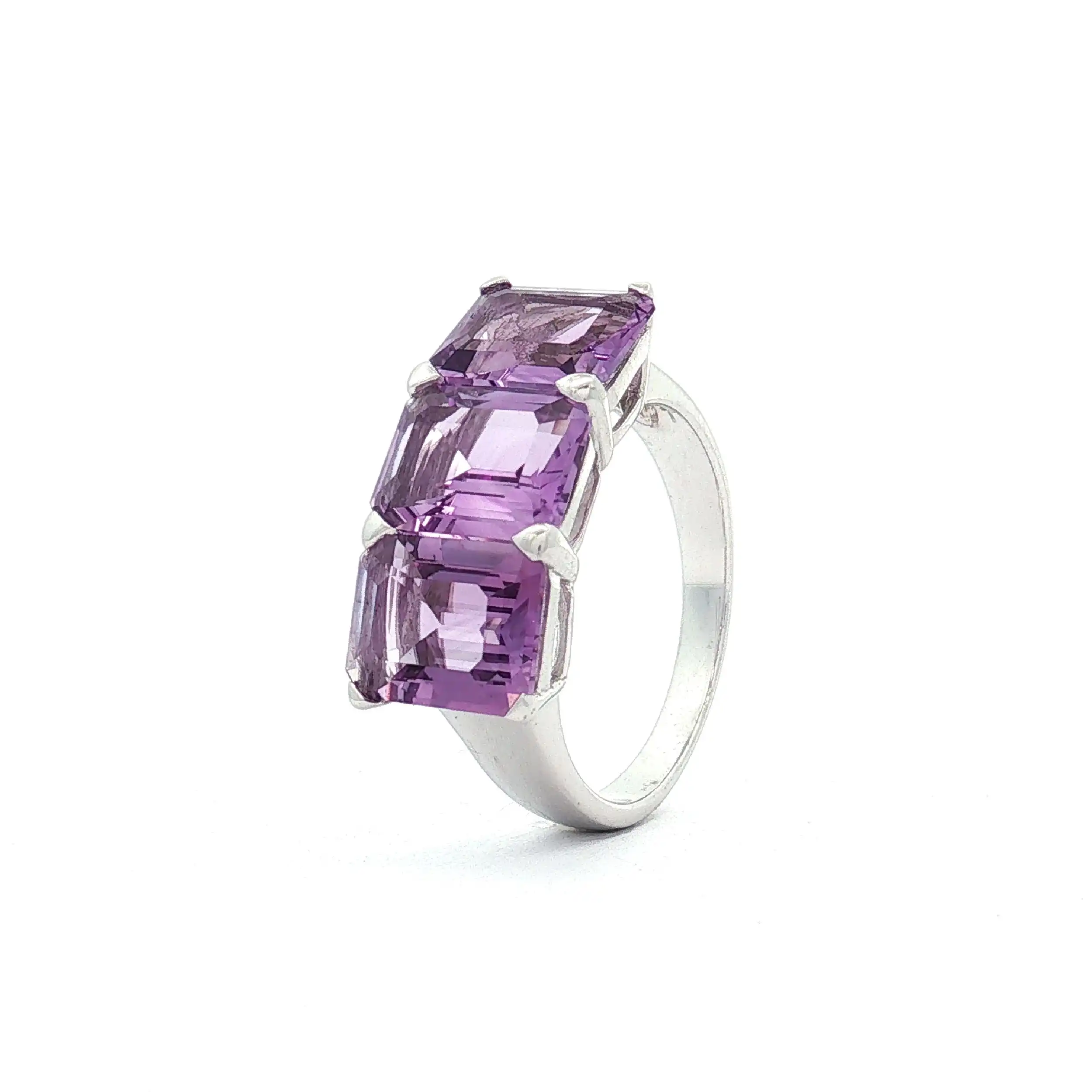 Ring Silber mit lila Steinen