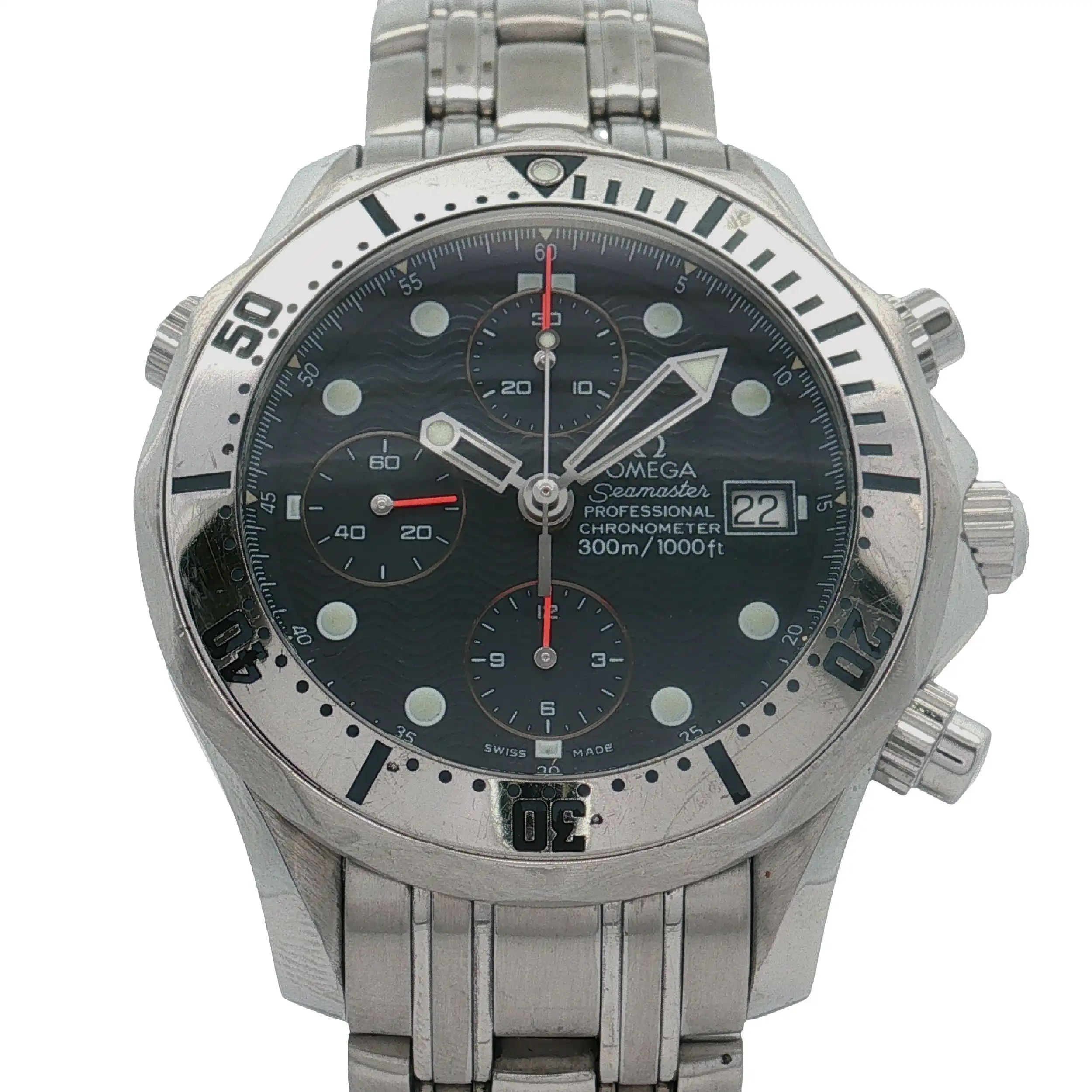 Herrenuhr Omega Seamaster Chrono Automatik - Gehäuse hat Gebrauchsspuren , Revision neu! Herrenuhr Omega Seamaster Chrono Automatik - Gehäuse hat Gebrauchsspuren , Revision neu!