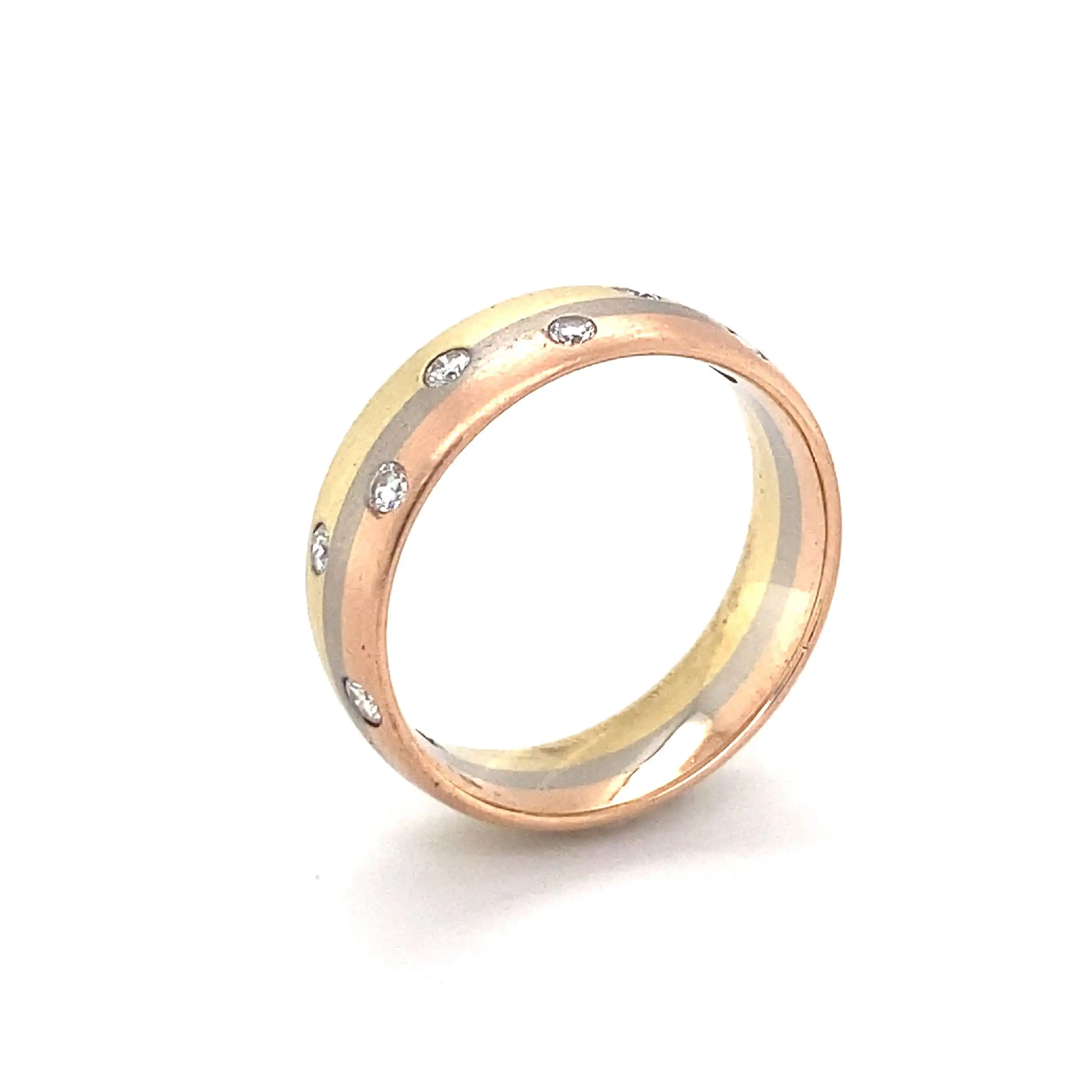 Ring Tricolor mit Brillanten Ring Tricolor mit Brillanten
