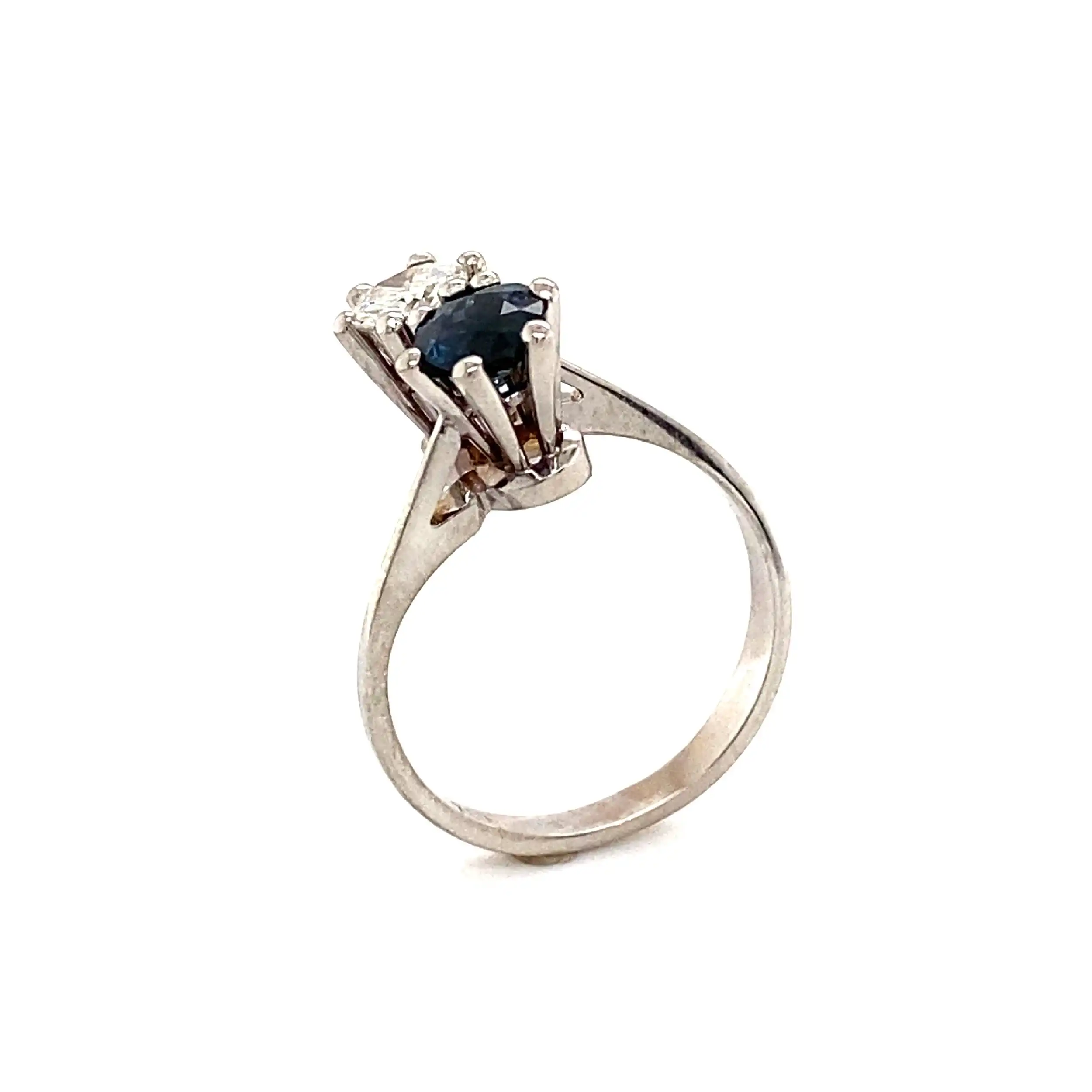 Ring Weißgold mit Saphir & Brillant