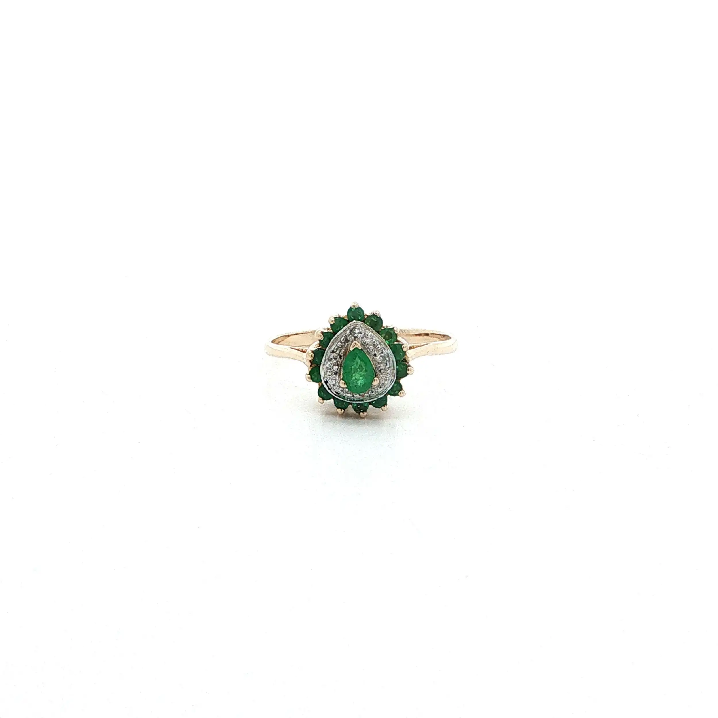 Ring Gelbgold mit Smaragden & Diamanten
