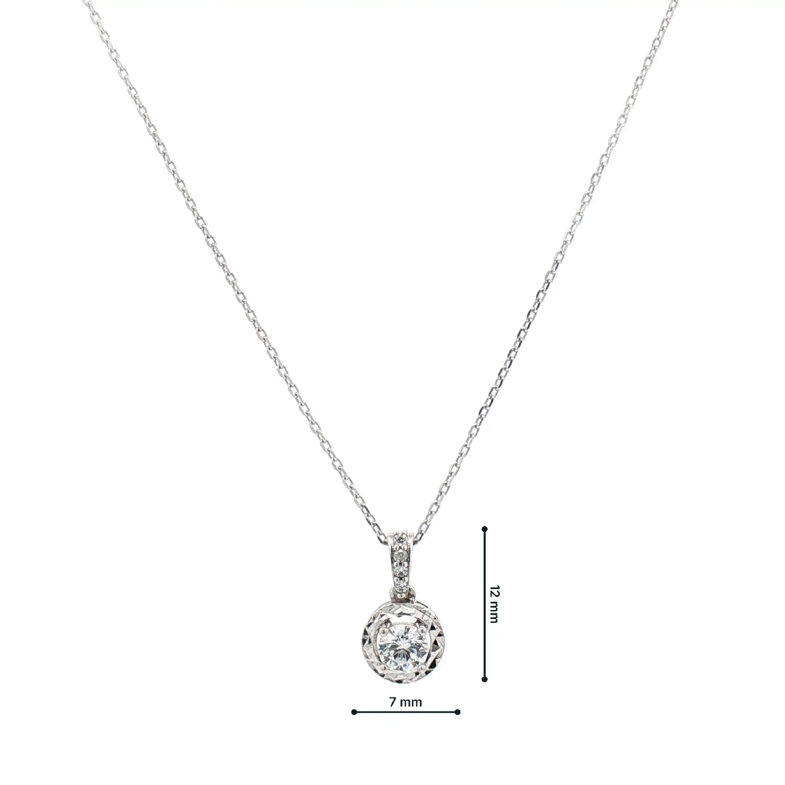 Kette Weißgold mit Anhänger und Zirkonia