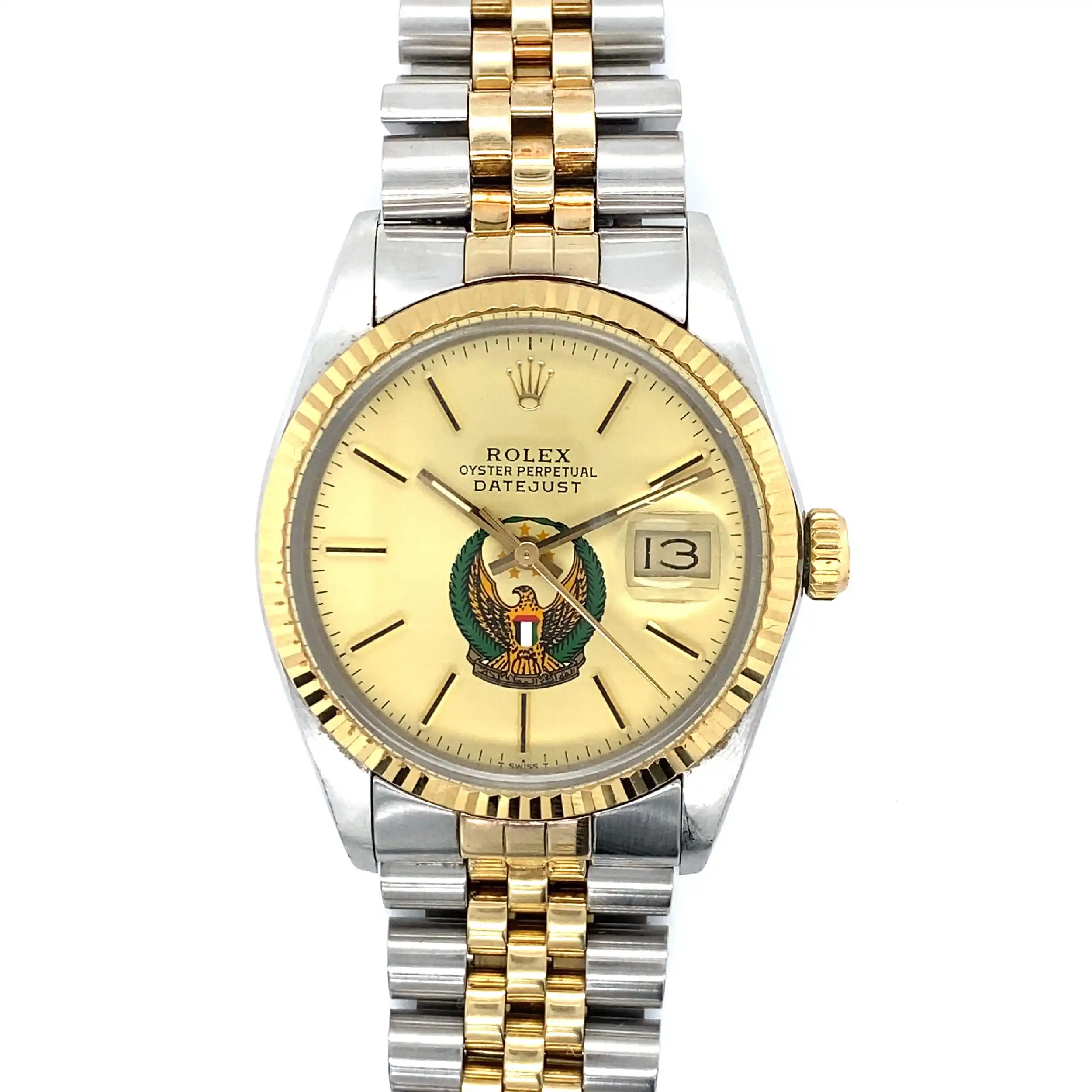 Herrenuhr Rolex Datejust mit UAE Quraishi Adler Military Ziffernblatt Herrenuhr Rolex Datejust mit UAE Quraishi Adler Military Ziffernblatt