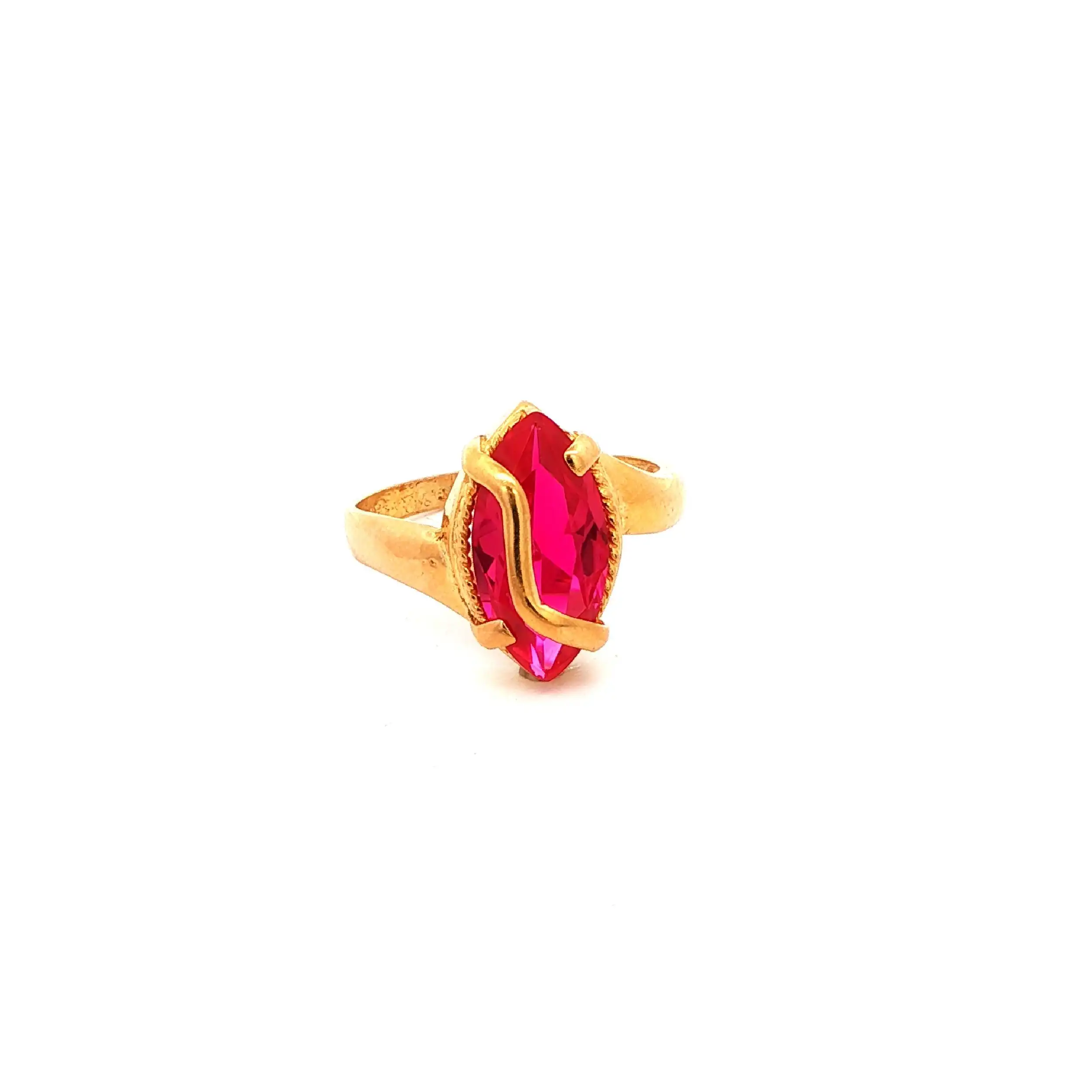Ring Gelbgold mit rosa Farbstein