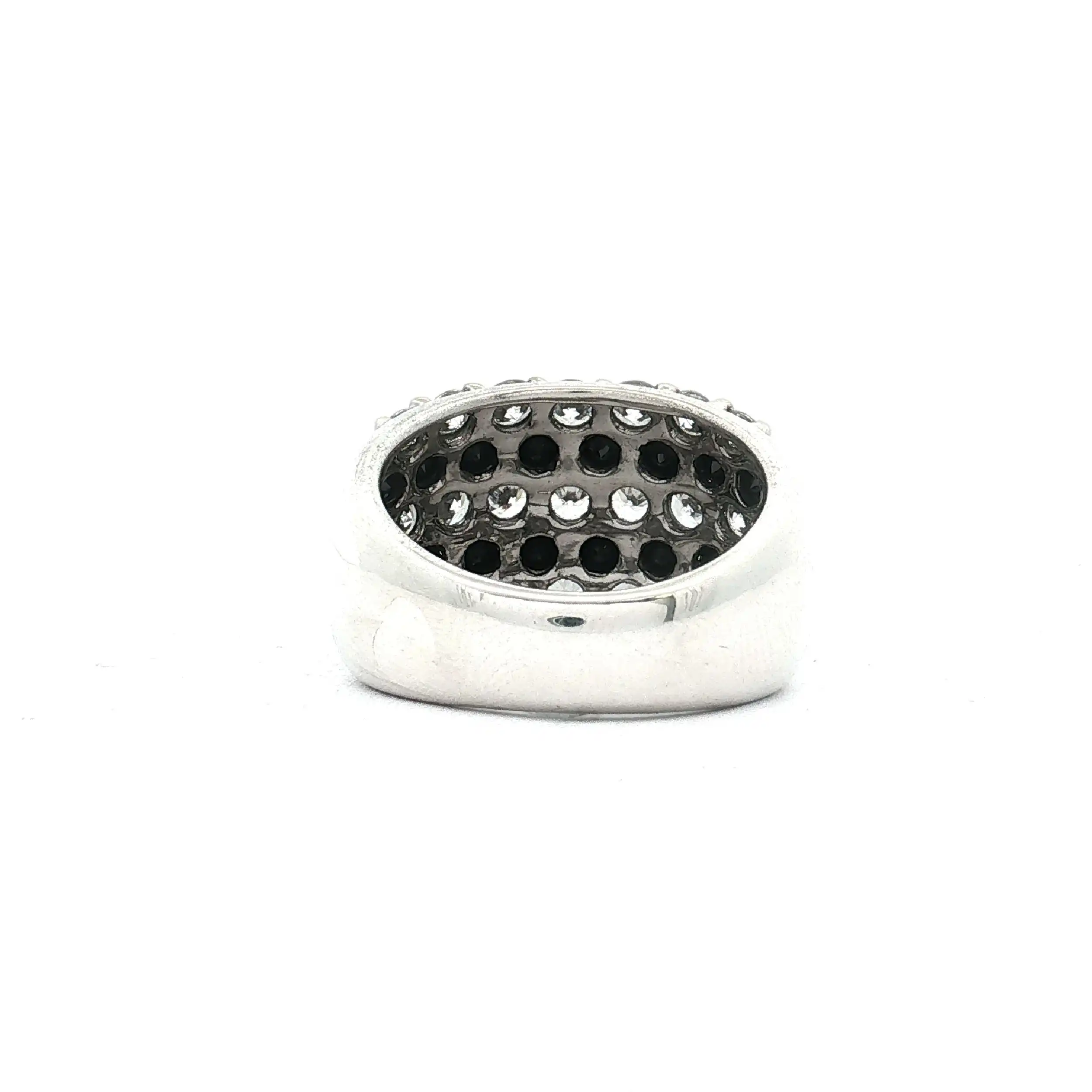 Ring Silber mit schwarzen und weißen Zirkonia