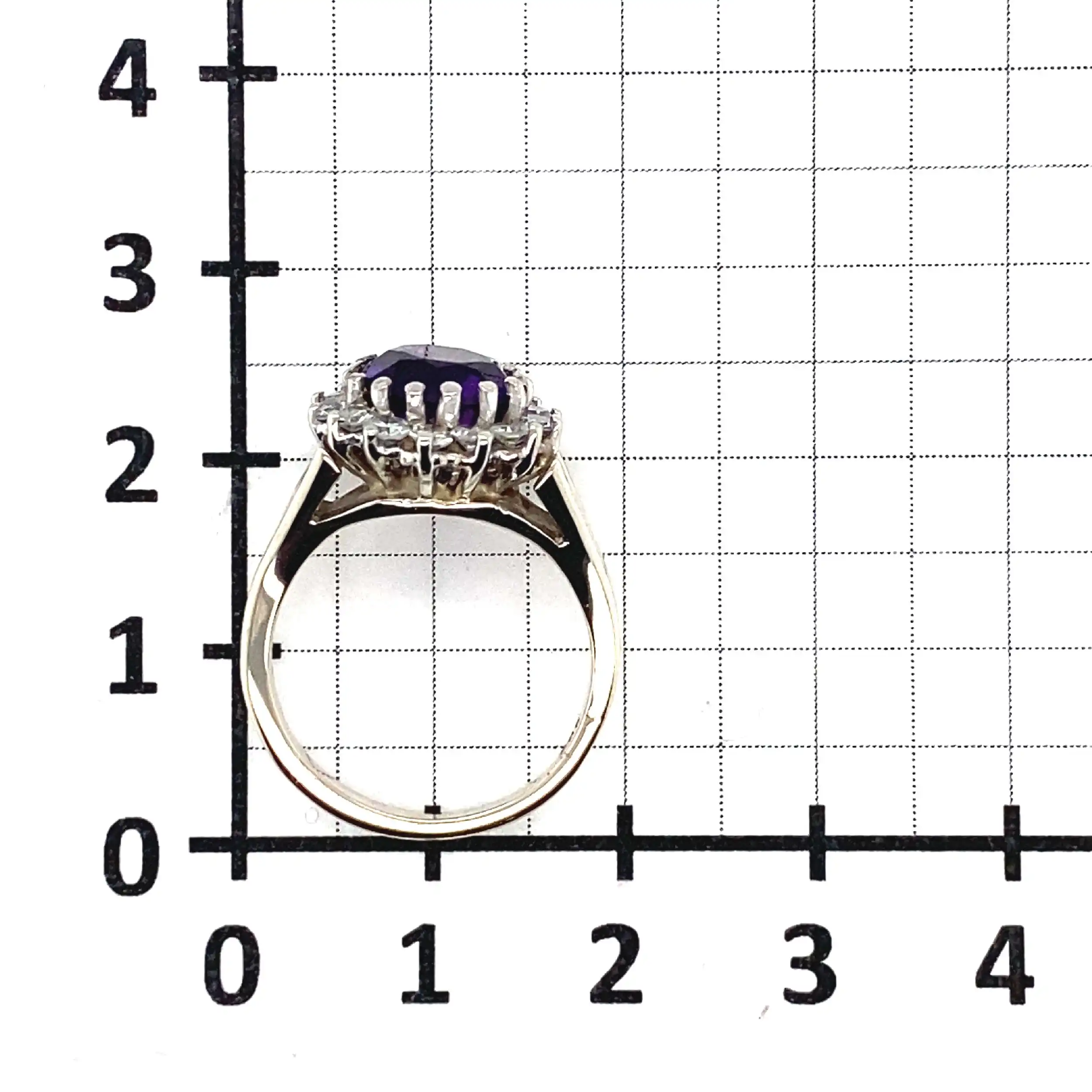 Ring Weißgold mit Amethyst und Diamanten