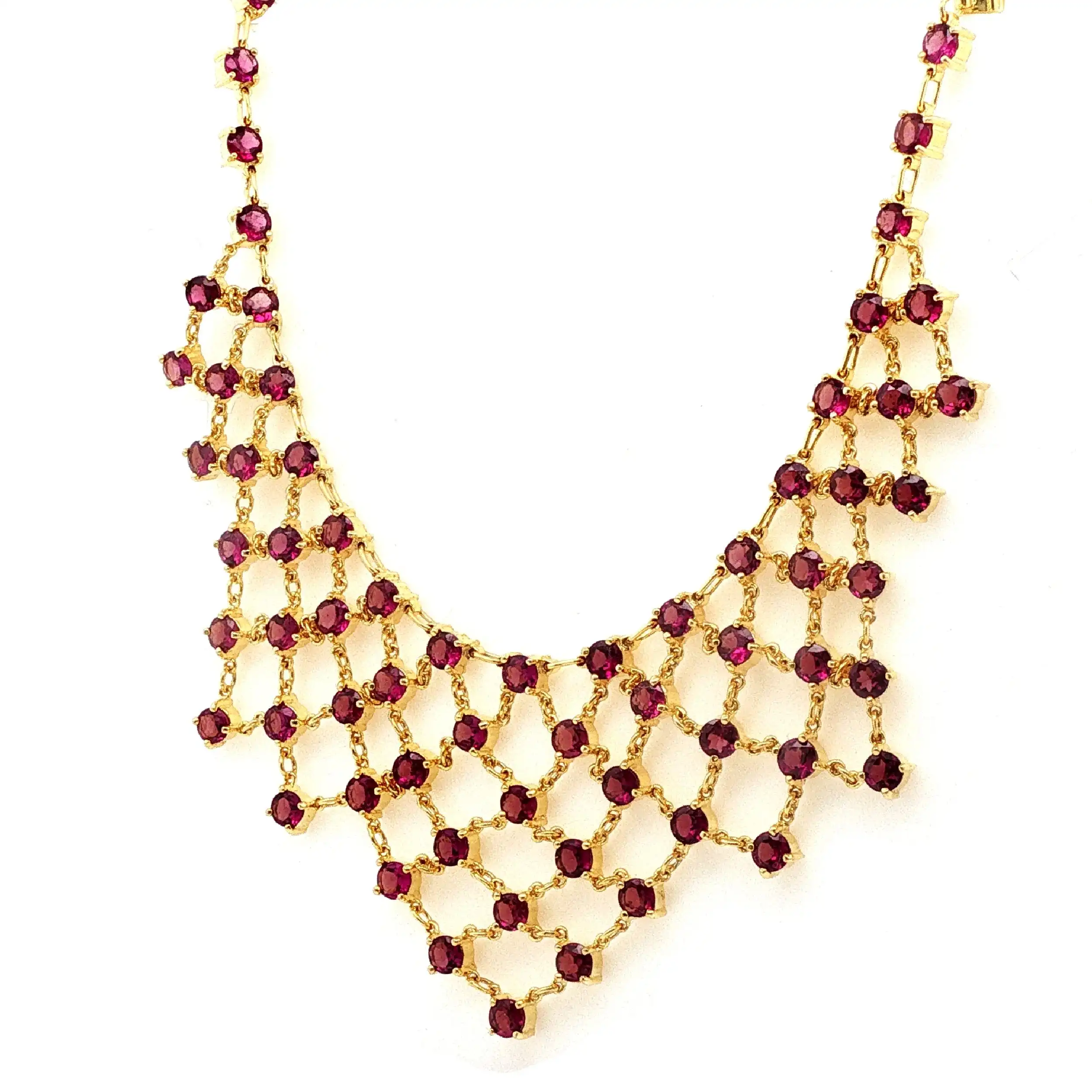 Collier Silber vergoldet mit lila Farbsteinen