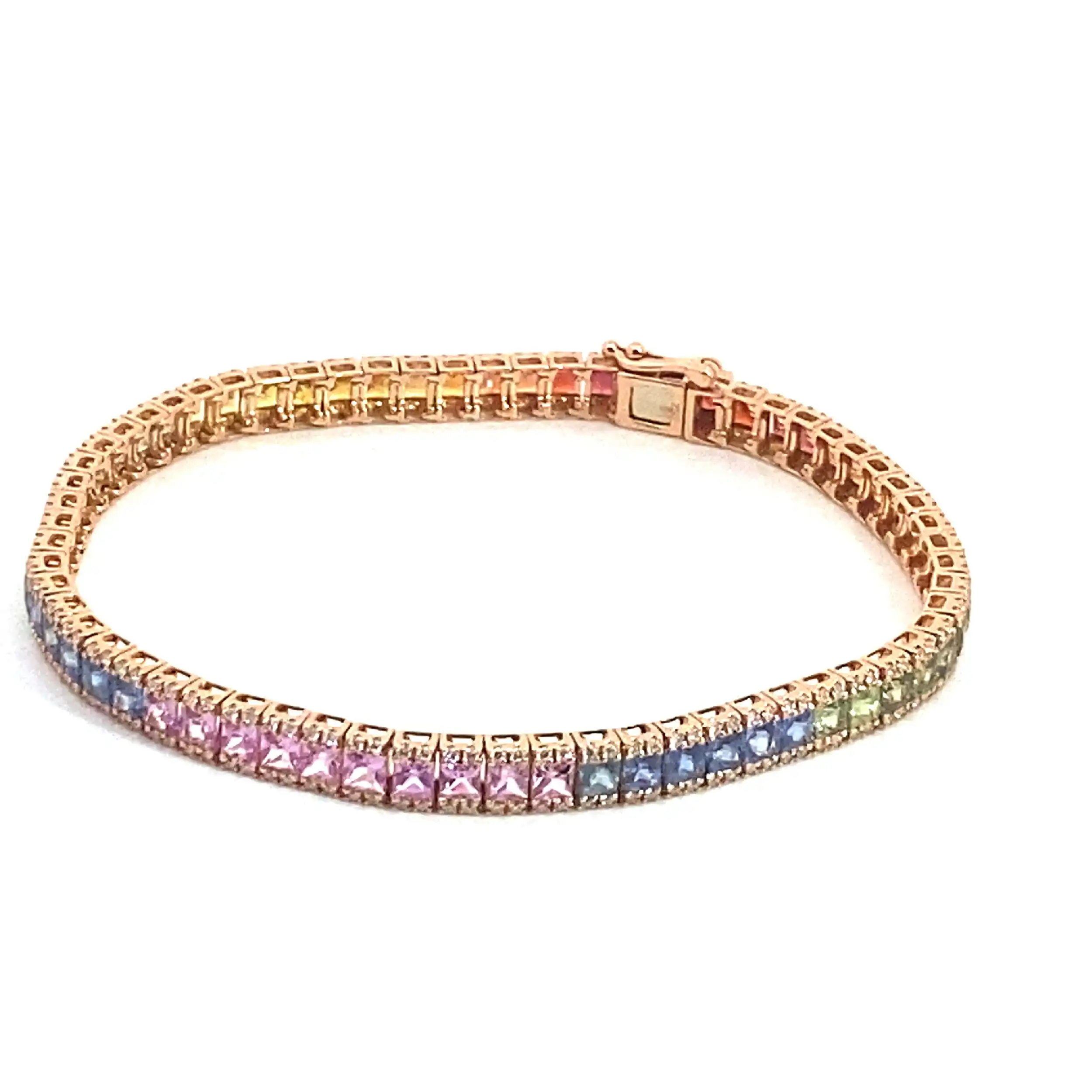 Armband Roségold mit Brillanten und Saphiren Armband Roségold mit Brillanten und Saphiren