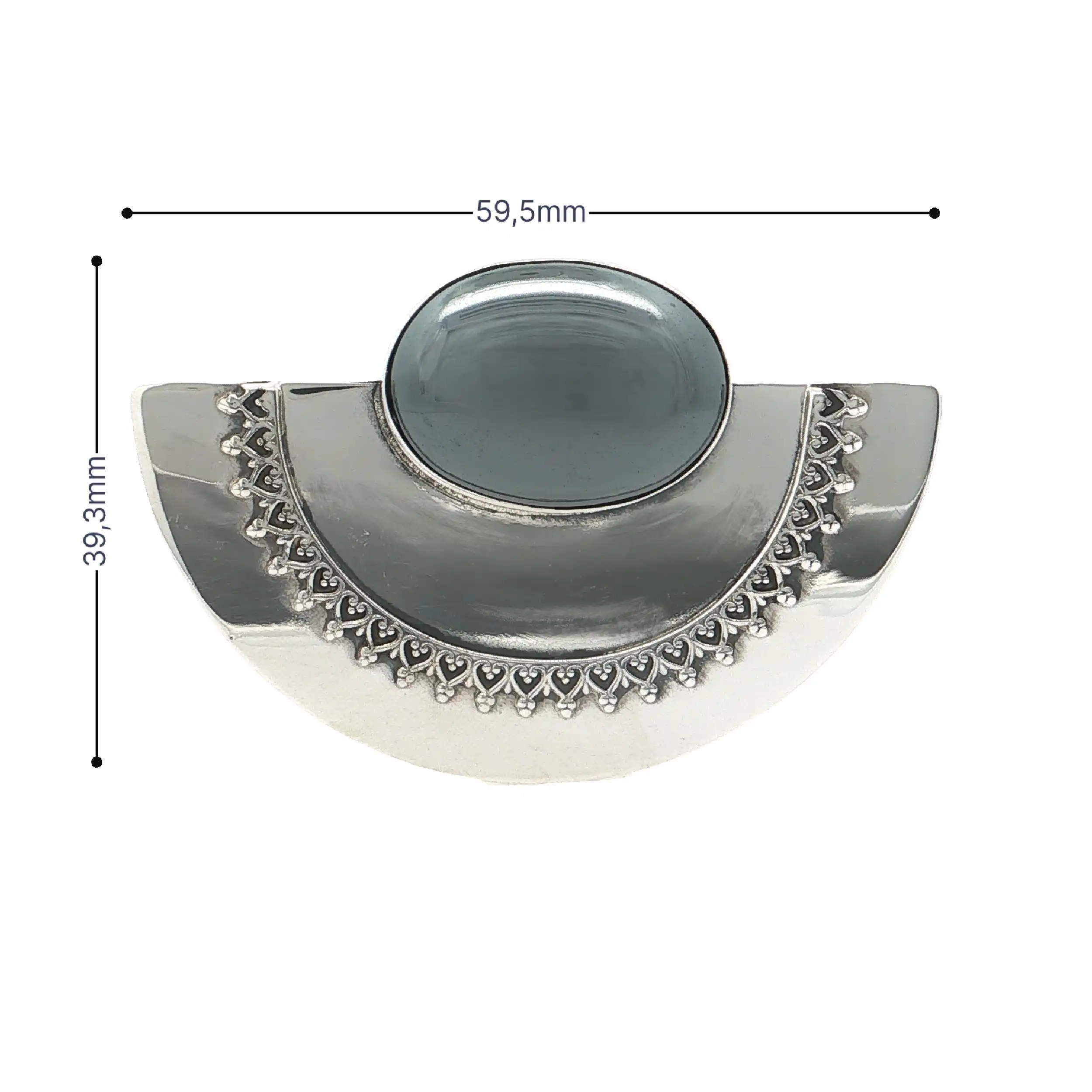 Brosche Silber mit Hämatit Brosche Silber mit Hämatit