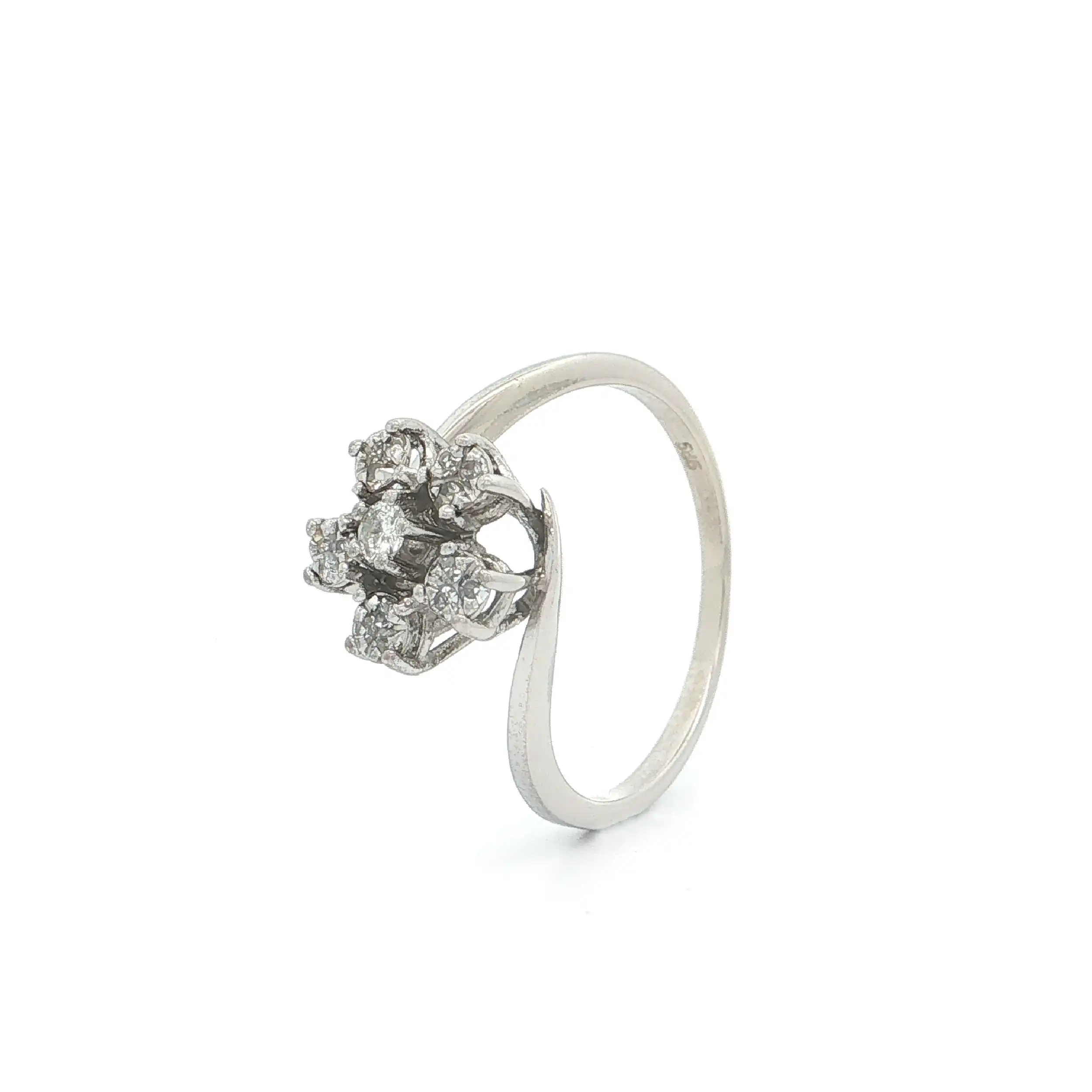 Ring Weißgold mit Brillant und Diamanten Ring Weißgold mit Brillant und Diamanten