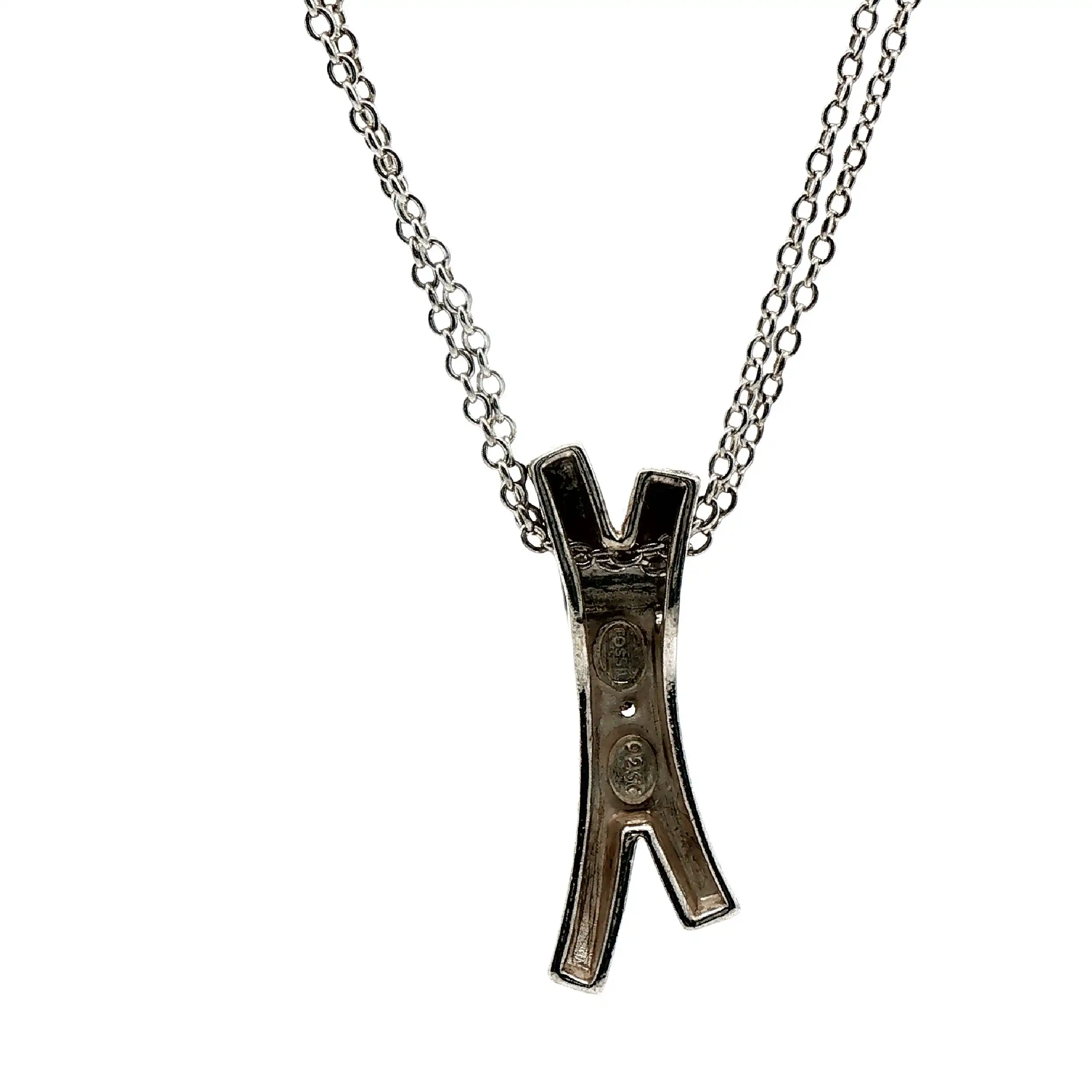 Ankerkette Silber mit Anhänger und Zirkonia