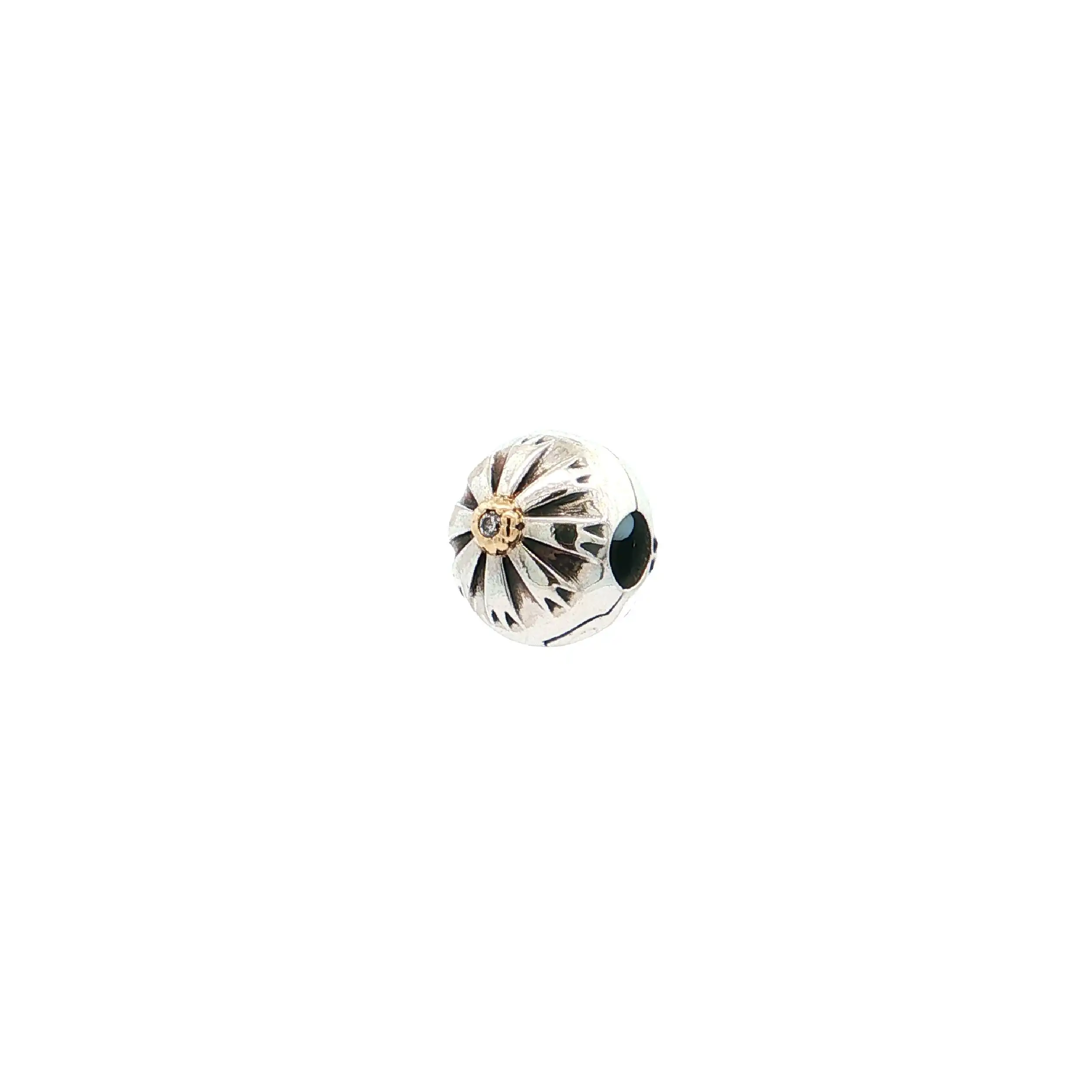 Charm Silber Pandora Clipp mit Gold & Zirkonia Charm Silber Pandora Clipp mit Gold & Zirkonia