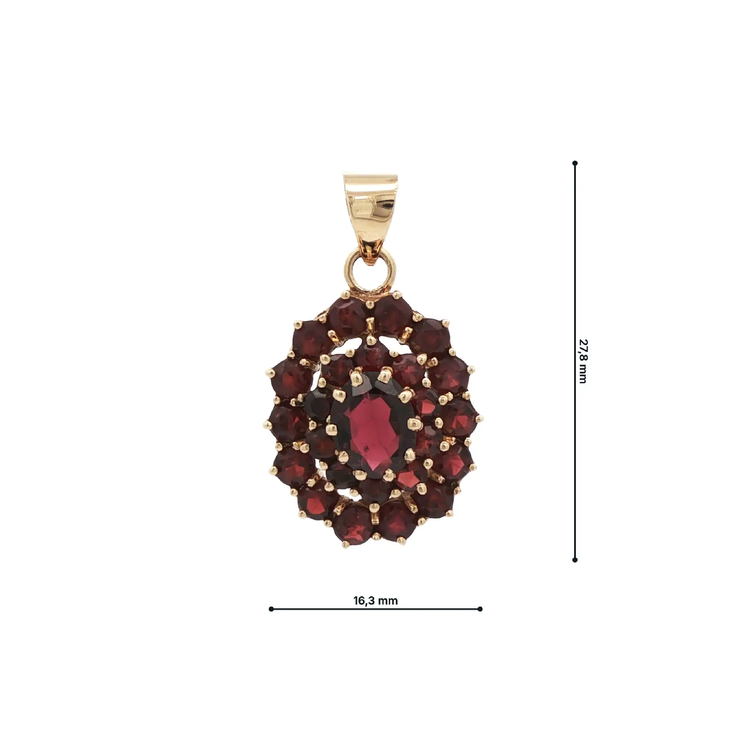 Anhänger Gelbgold mit Granat