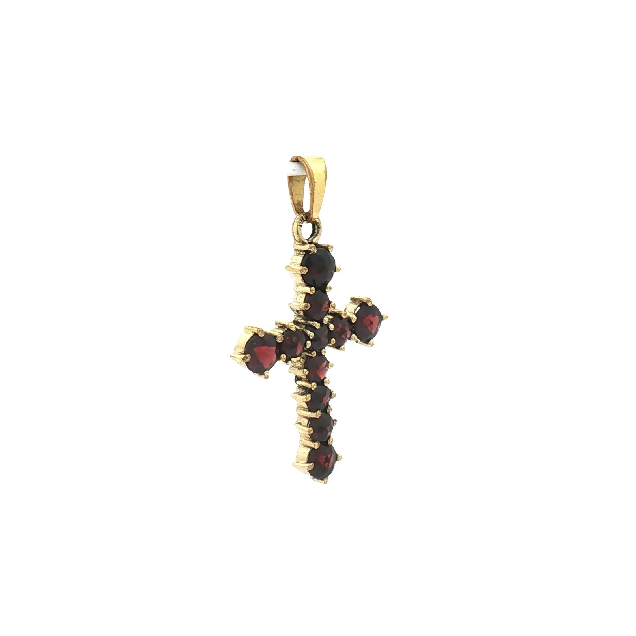 Kreuzanhänger Gelbgold mit Granat Kreuzanhänger Gelbgold mit Granat