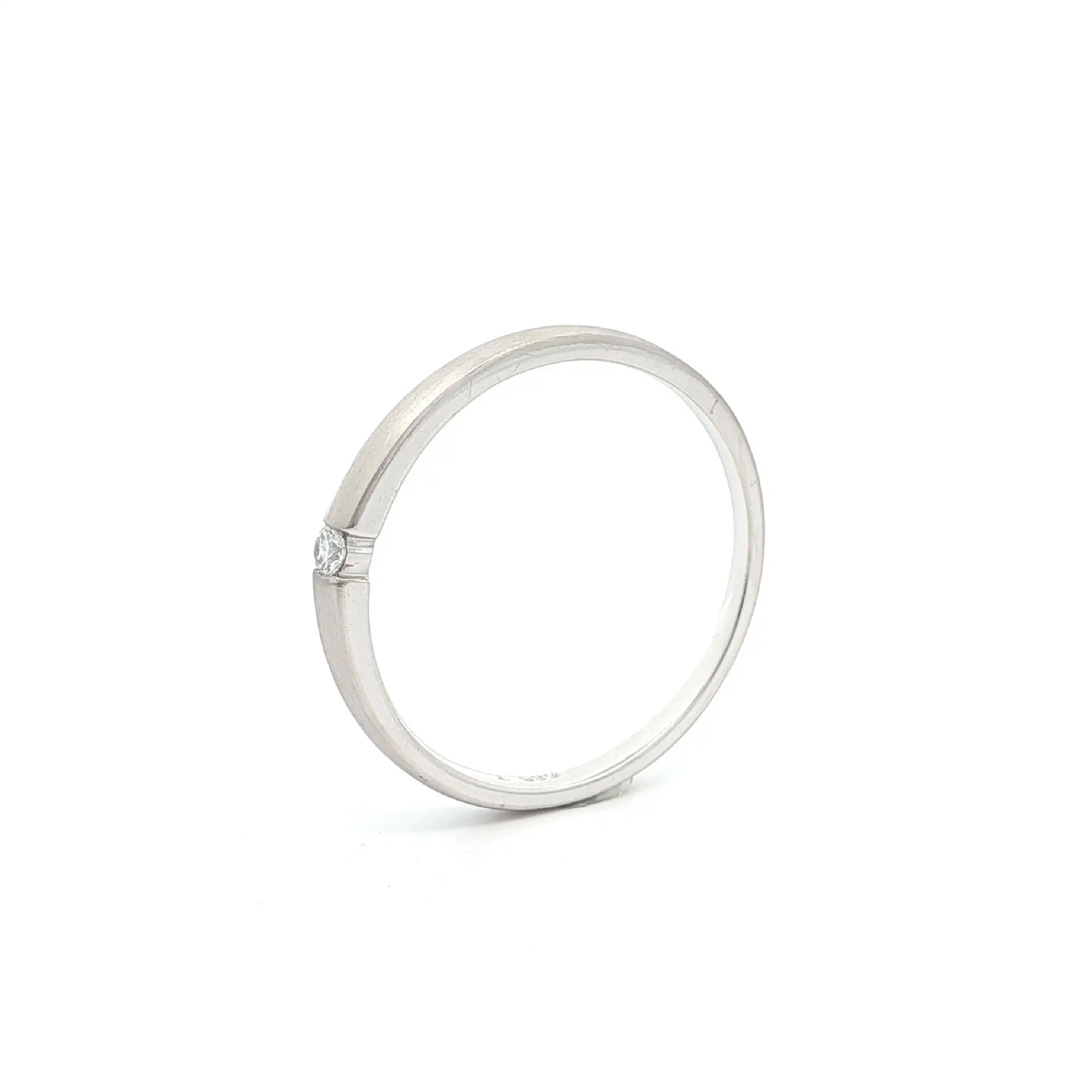 Ring Weißgold mattiert mit Brillant