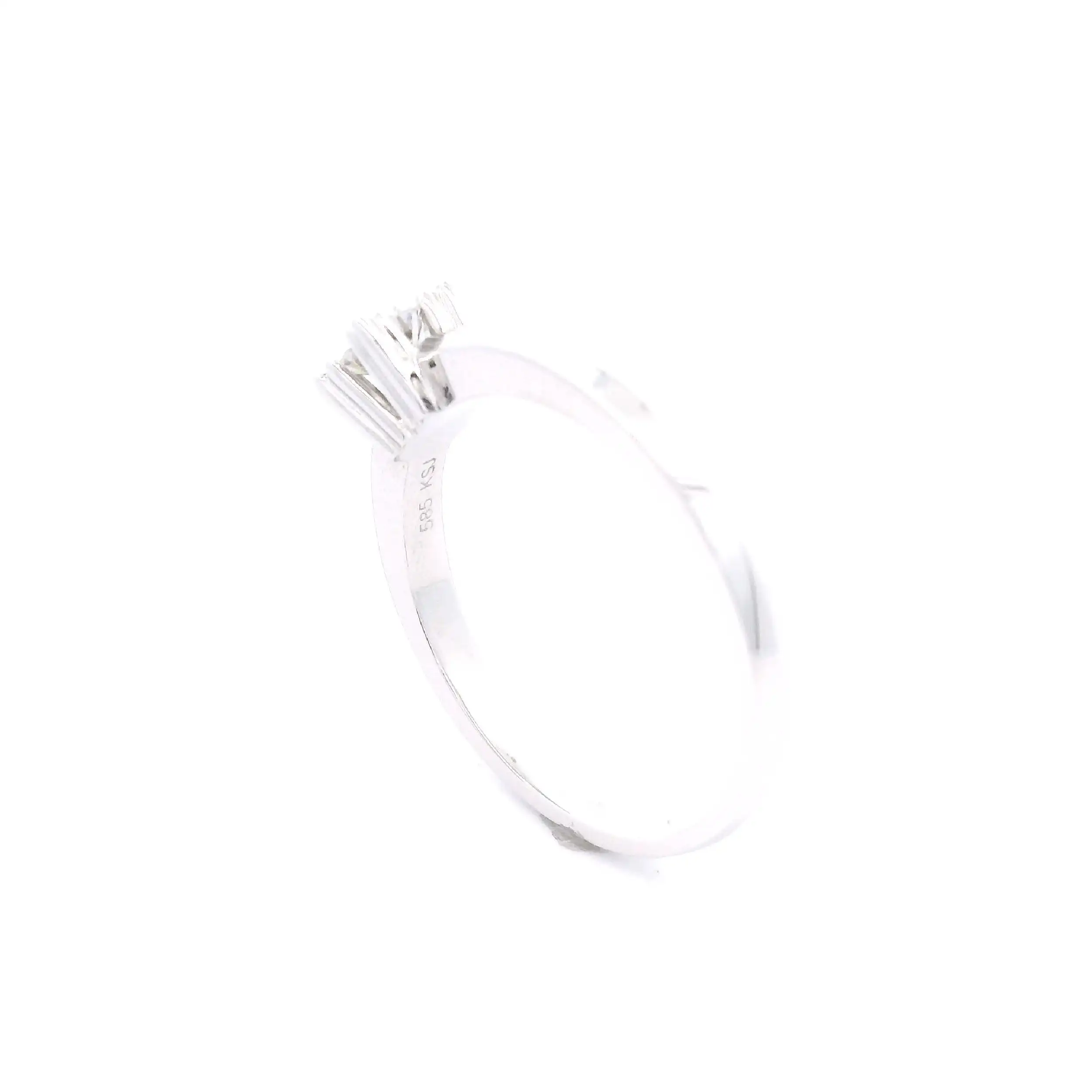 Ring Weißgold mit Brillant-Solitär, graviert mit "0.25 W/Si"