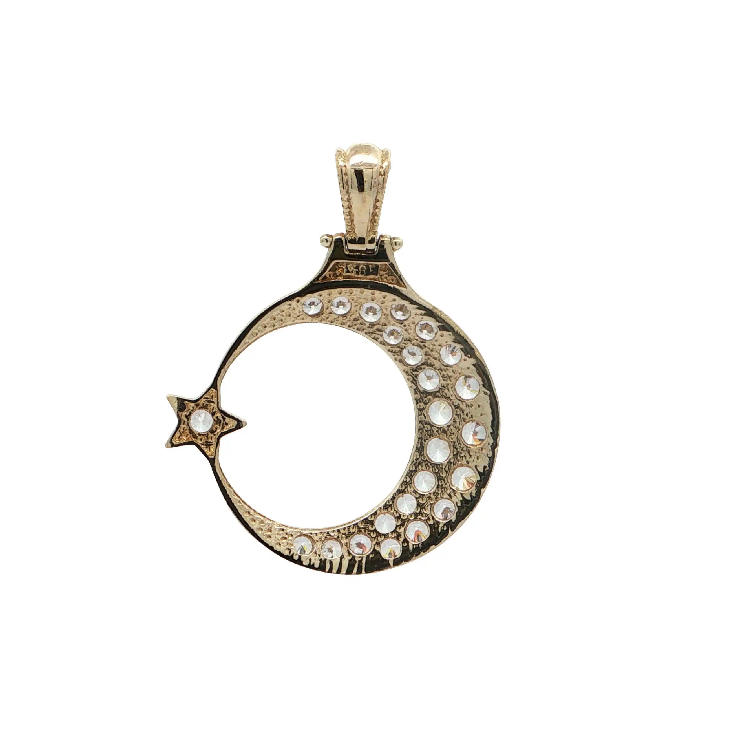Anhänger Gelbgold "Mond mit Stern" & Zirkonia Anhänger Gelbgold "Mond mit Stern" & Zirkonia