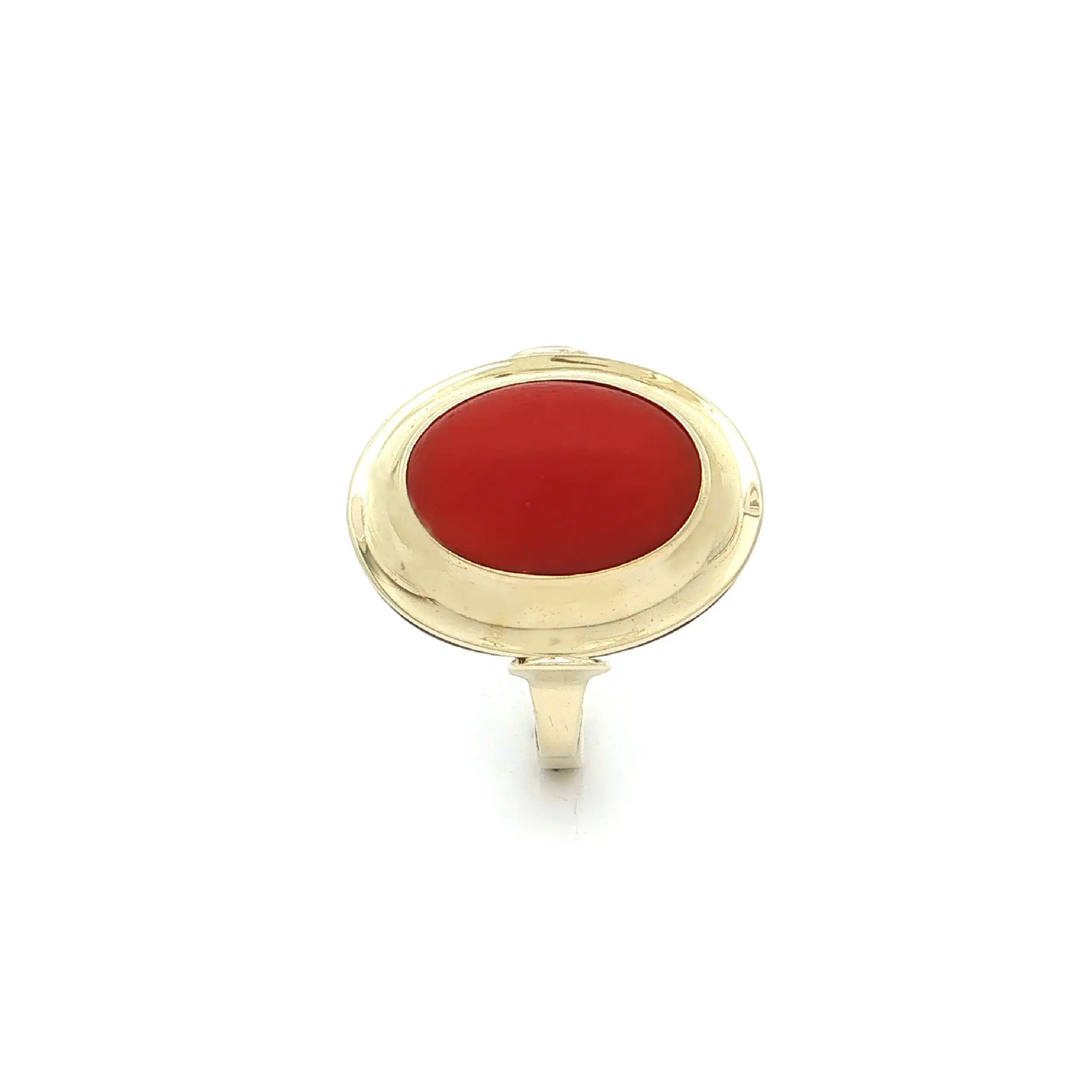 Ring Gelbgold mit Koralle