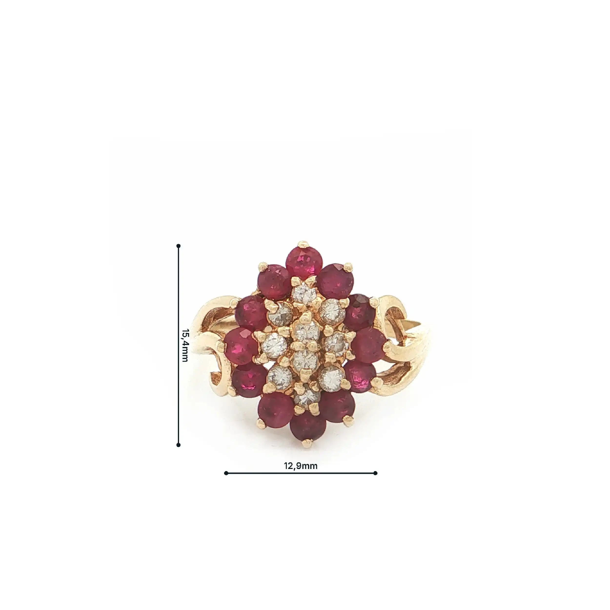 Ring Gelbgold mit Rubinen und Brillanten Ring Gelbgold mit Rubinen und Brillanten