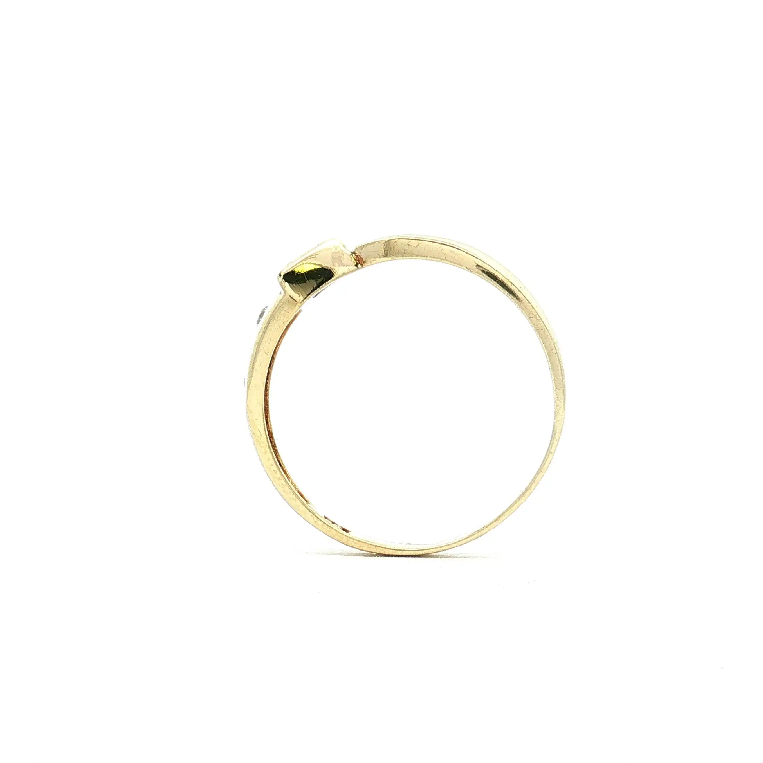 Ring Gelbgold mit pinken Stein und Zirkonia Ring Gelbgold mit pinken Stein und Zirkonia