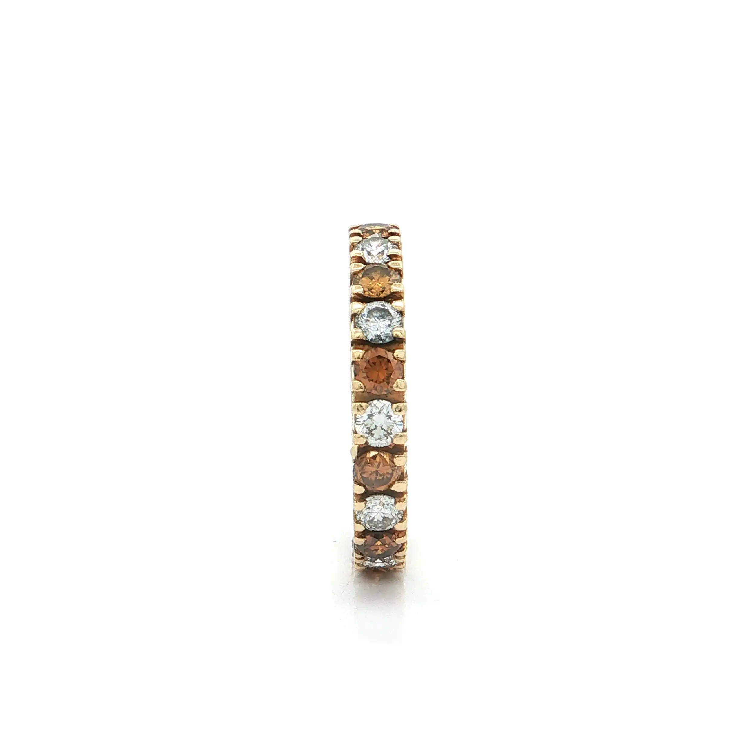 Memoryring Gelbgold mit Fancy Yellow/Brown Brillanten