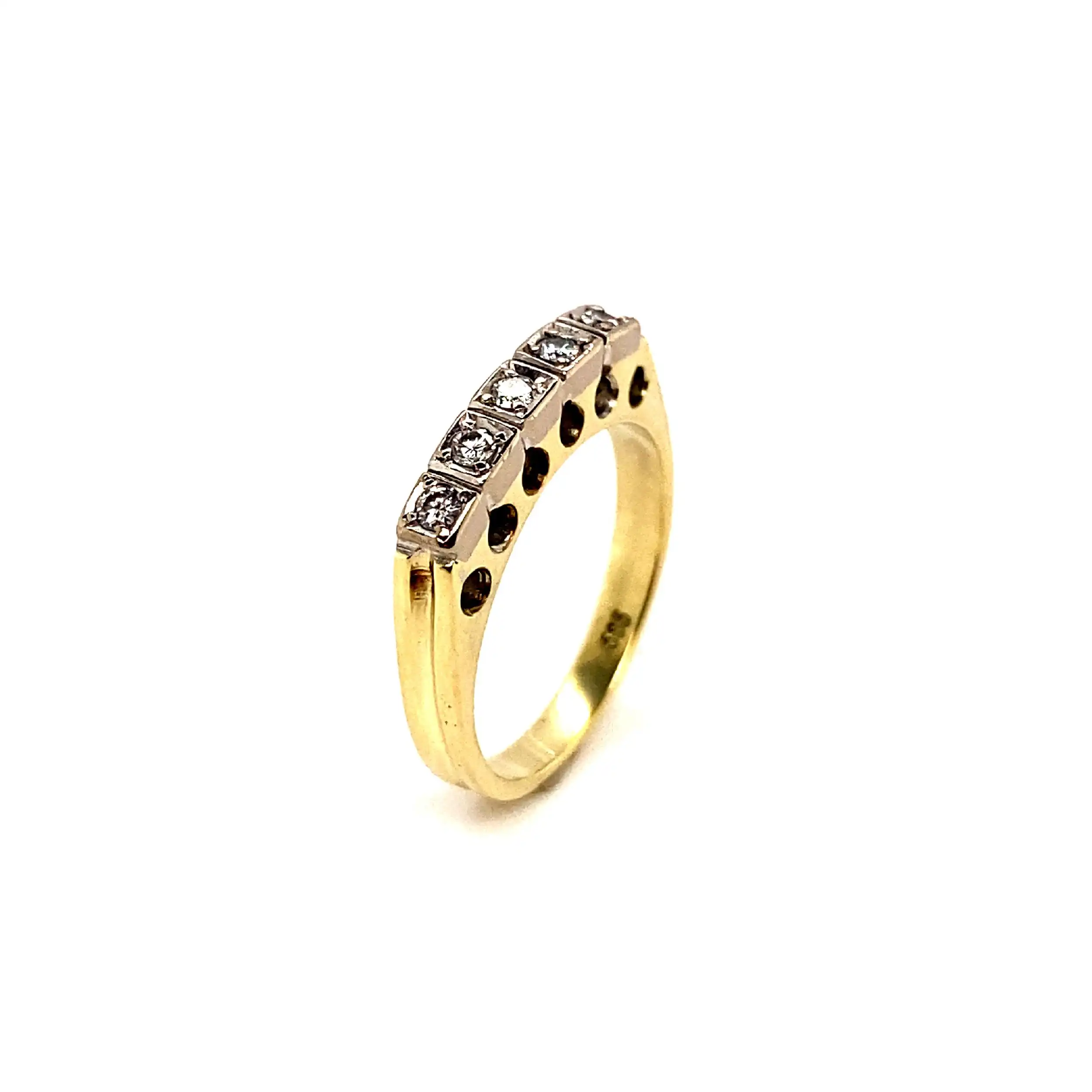 Ring Bicolor mit Brillanten, graviert mit 0.17ct