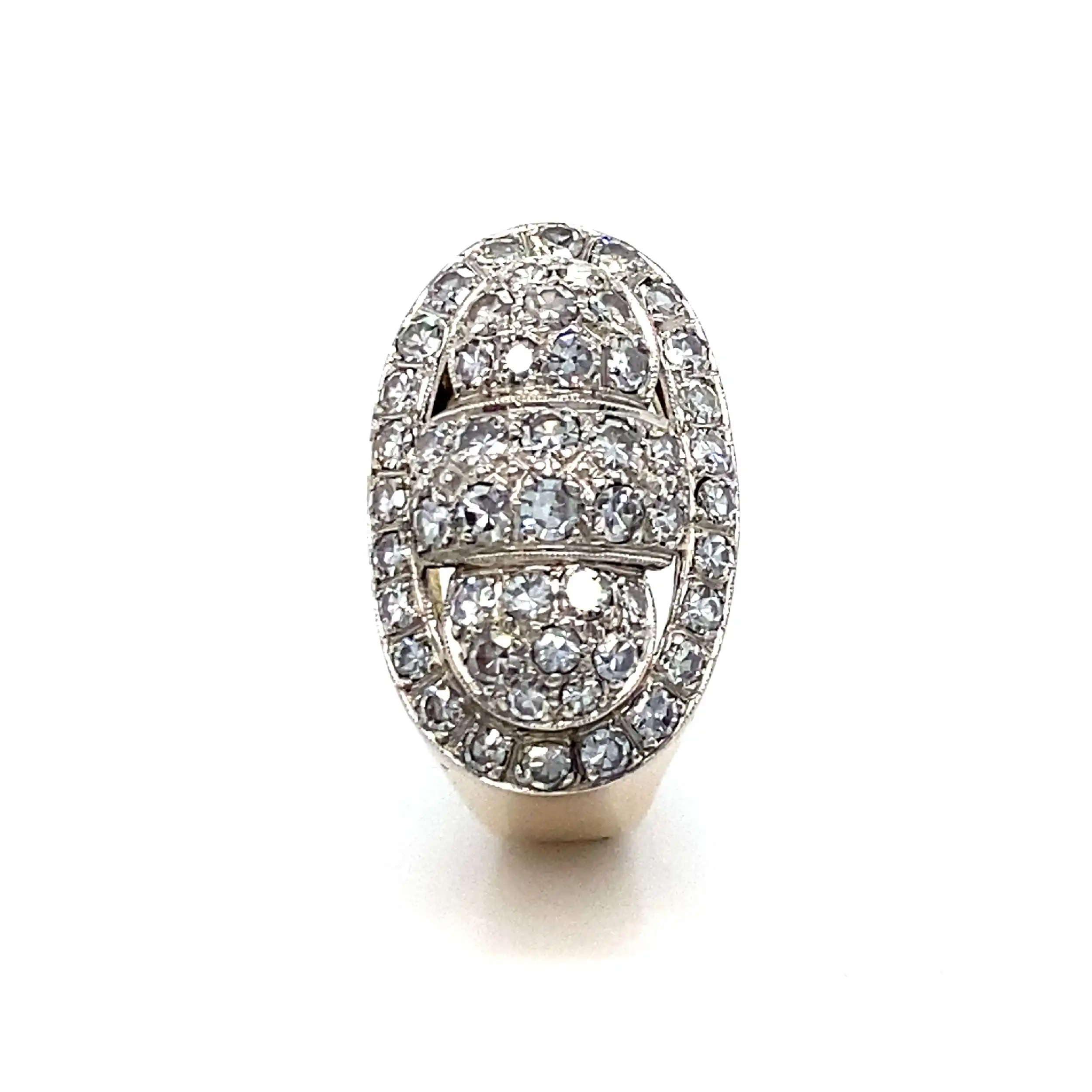 Ring Bicolor mit Diamanten insgesamt ca. 1ct. Ring Bicolor mit Diamanten insgesamt ca. 1ct.