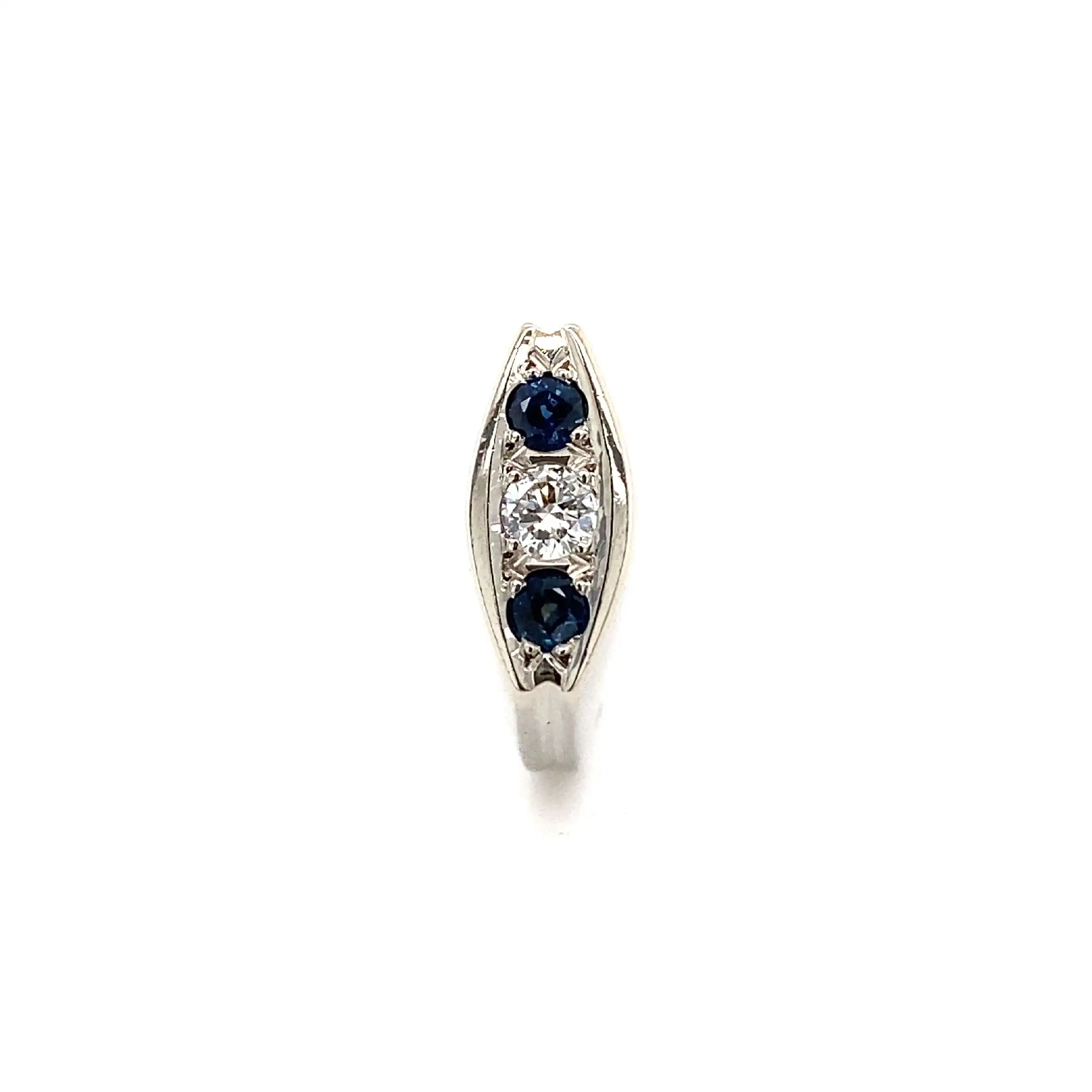 Ring Weißgold mit blauen Farbsteinen & Brillant Ring Weißgold mit blauen Farbsteinen & Brillant