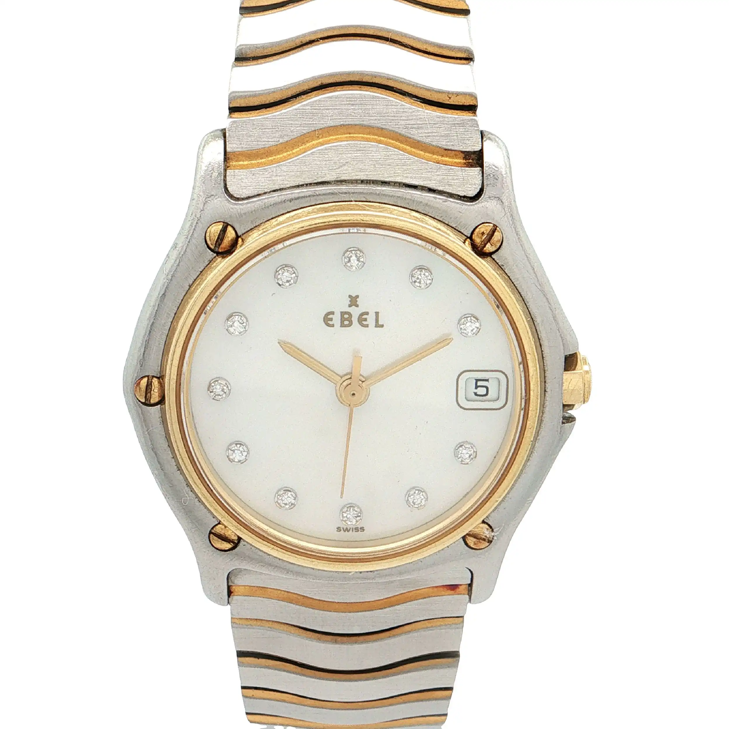 Damenuhr Ebel Sportwave 26mm mit Diamant Indizes Ref.183908