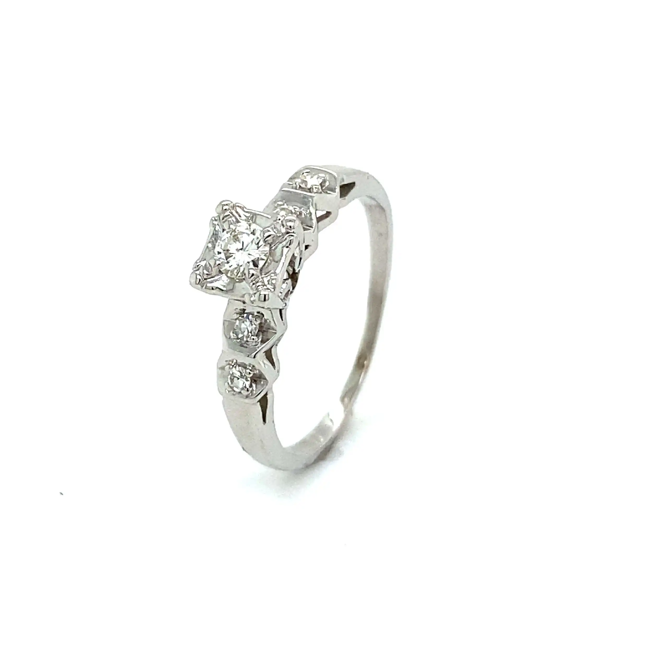 Ring Weißgold mit Brillant und Diamanten
